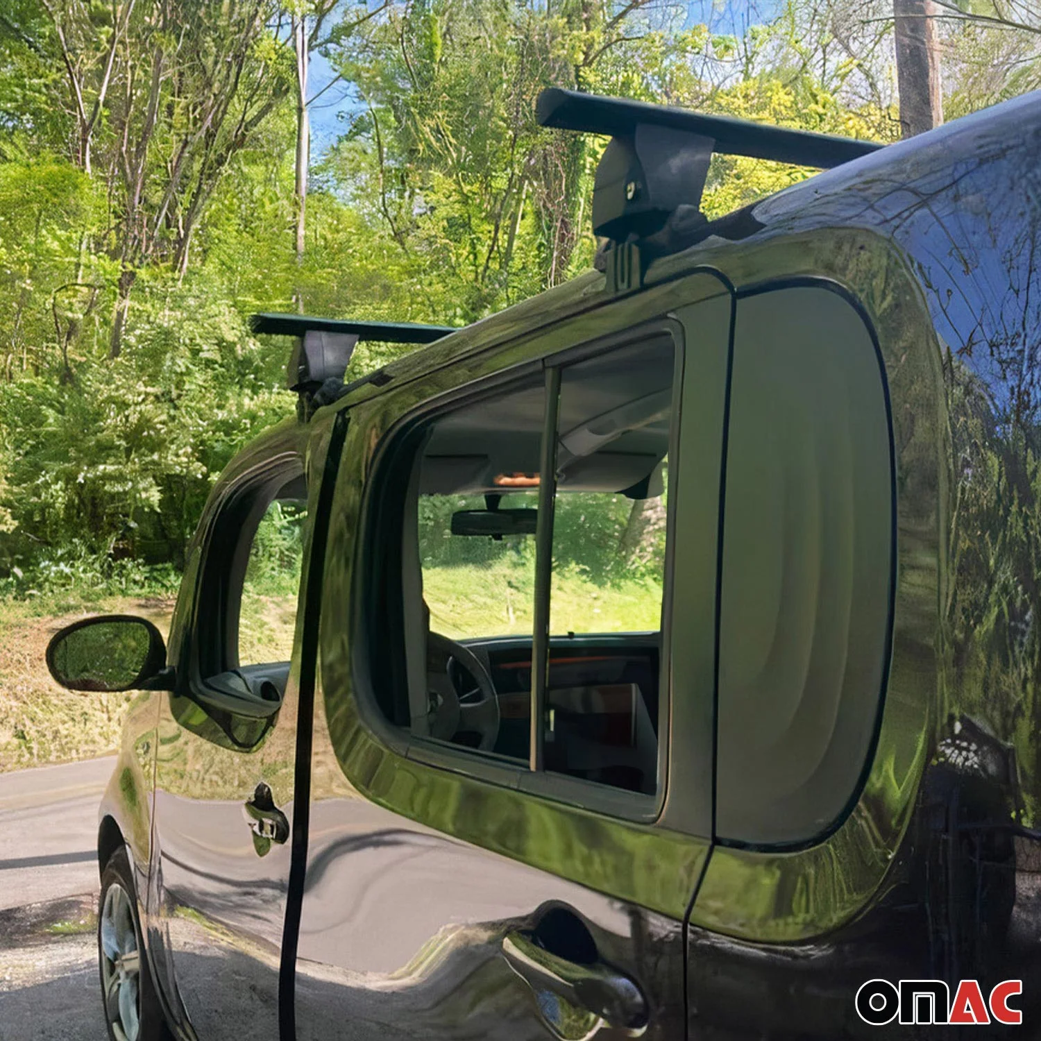 2017-2022 Ford F-250 Crew Cab Roof Rack Cross Bars Black - Image 7