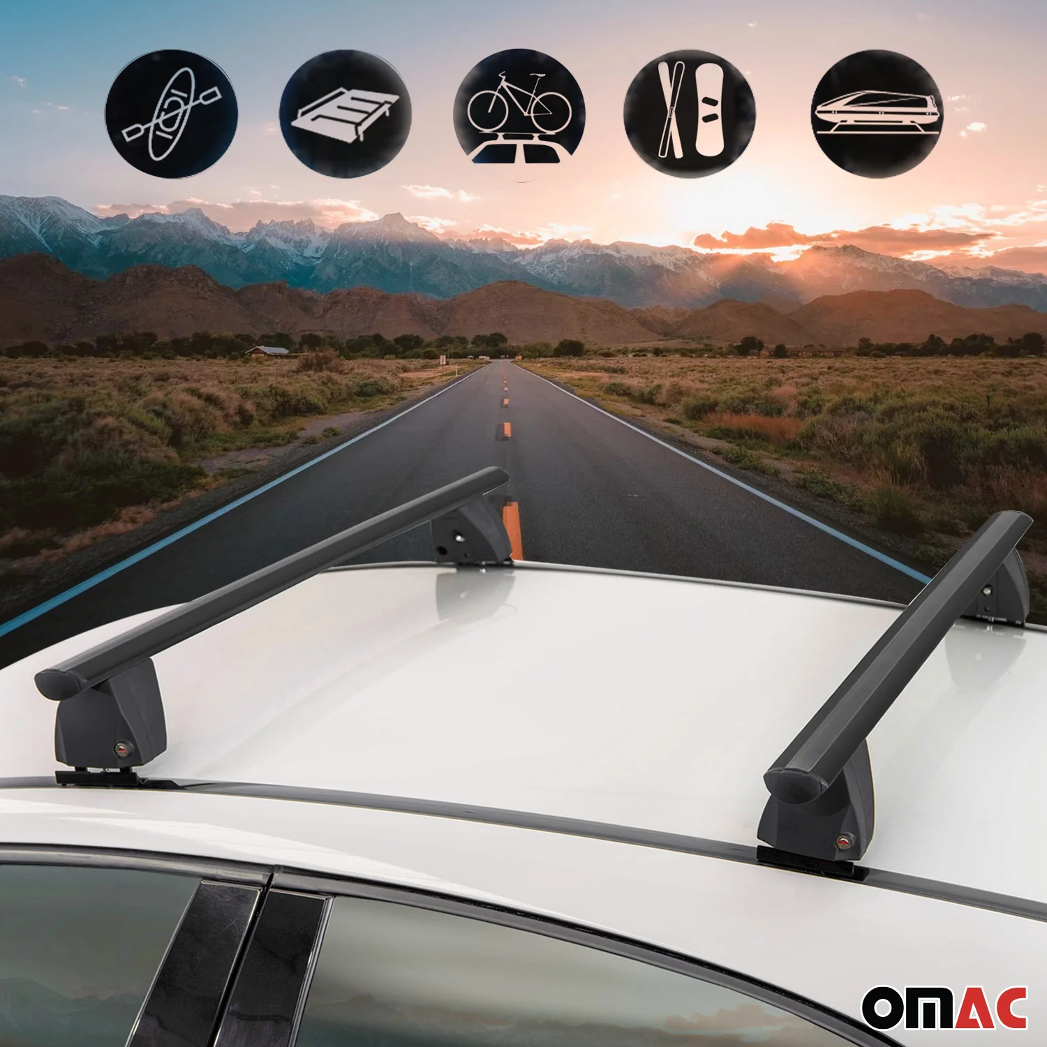 2010-2013 Ford Transit Connect Roof Rack Cross Bars Black - Image 3