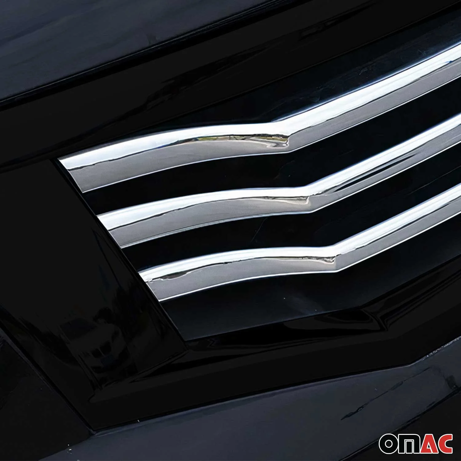 2008-2011 Honda Accord Sedan Front Bumper Grill Trim Molding Silver 6 Pcs - Image 3