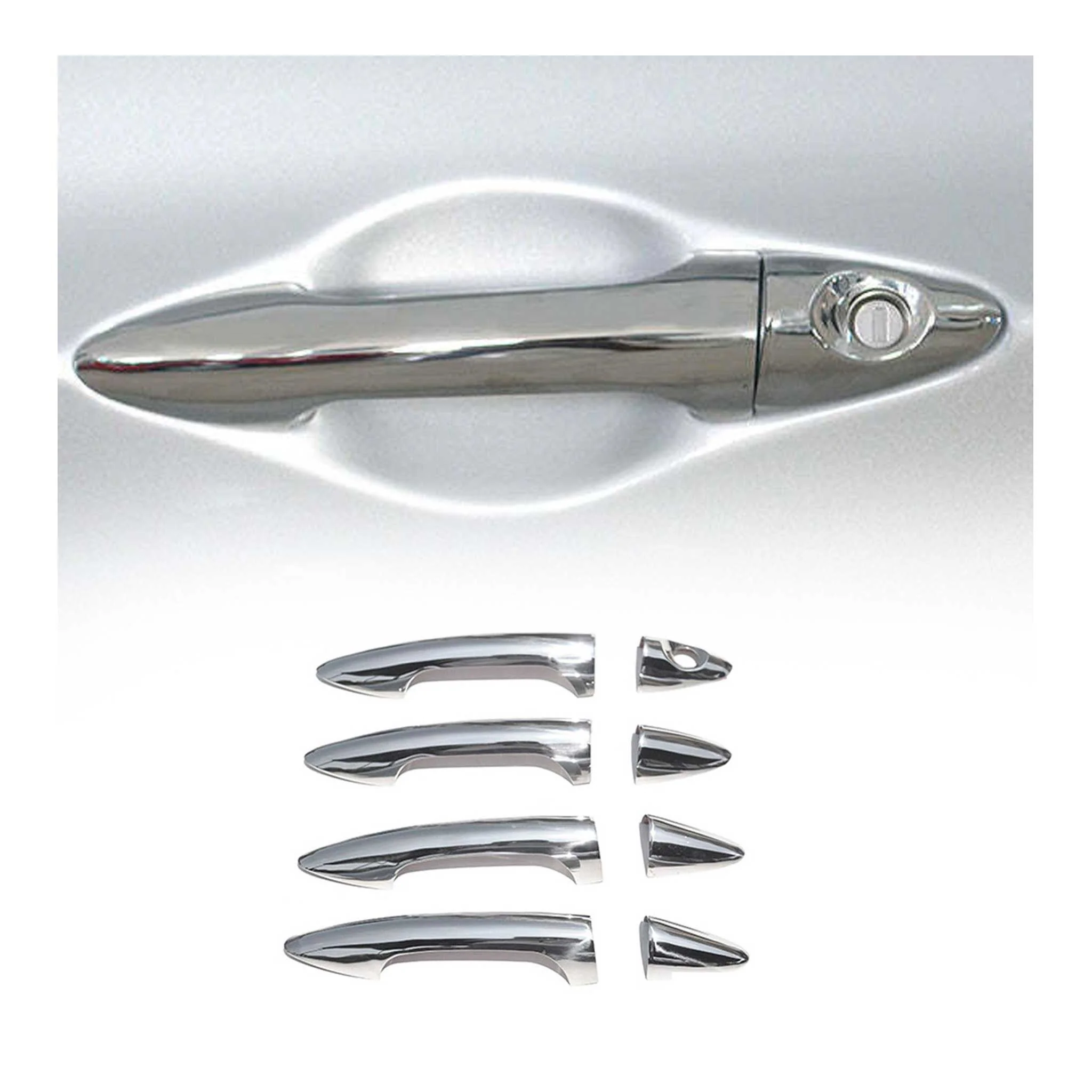 2012-2017 Hyundai Accent Car Door Handle Cover Protector Stainless Steel 8 Pcs