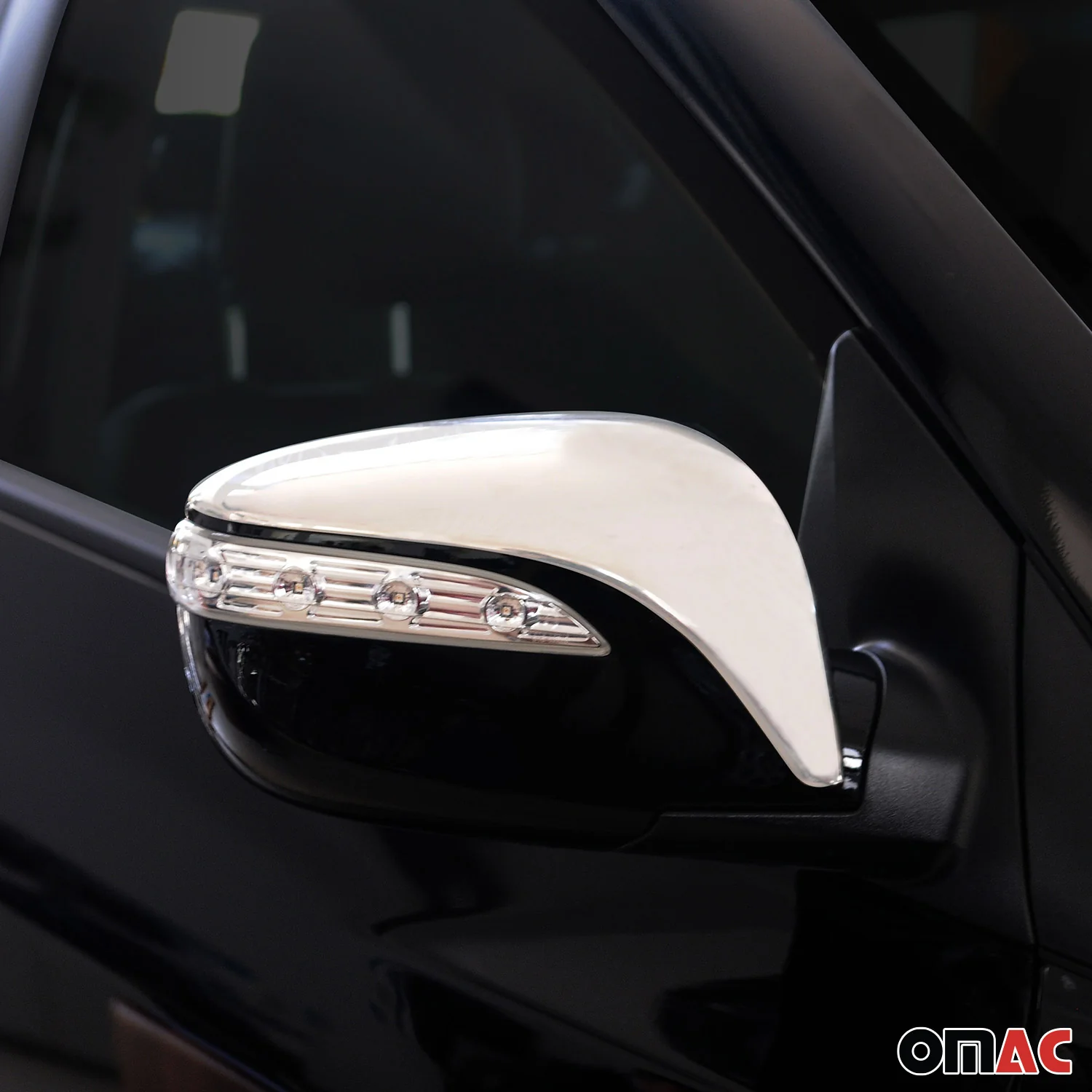 2010-2015 Hyundai Tucson Side Mirror Cover Caps Stainless Steel Silver 2 Pcs - Image 2