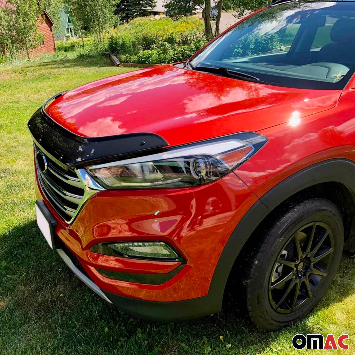 2016-2018 Hyundai Tucson Bug Shield Hood Deflector & Window Visor Kit 5Pcs Smoke - Image 2
