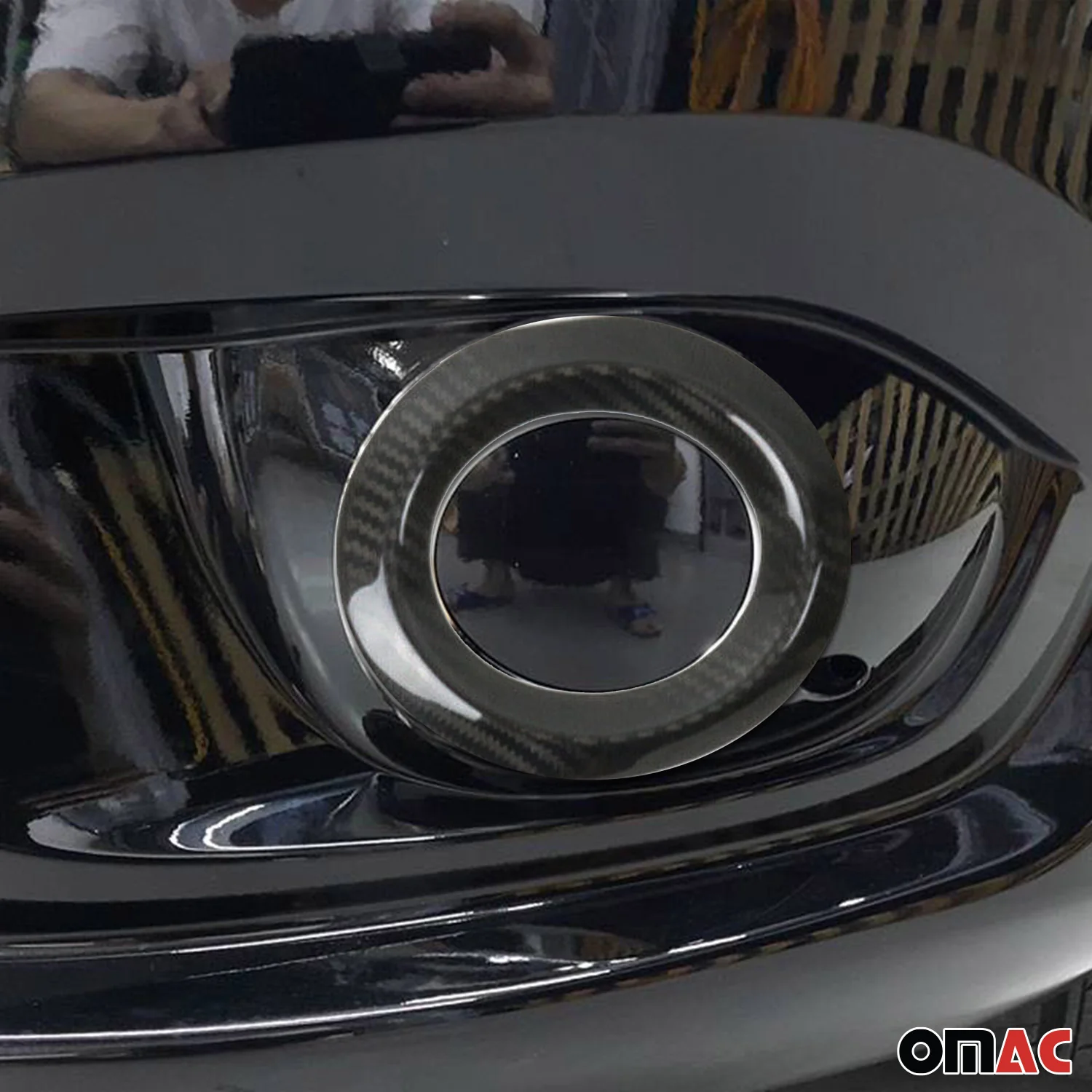 2016-2024 Mercedes Metris Fog Light Lamp Bezel Cover Carbon Fiber Black 2Pcs - Image 3