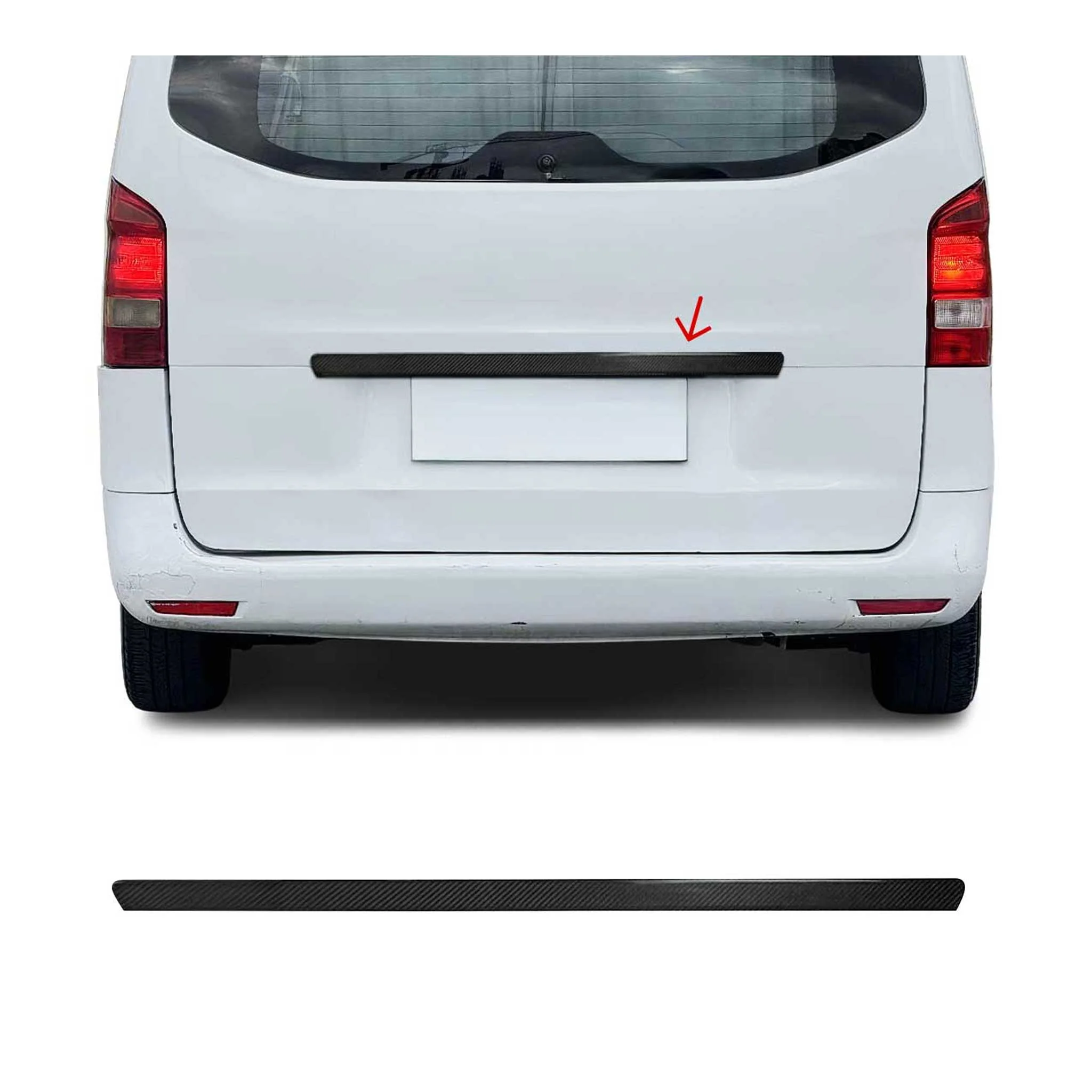 2016-2024 Mercedes Metris Rear Trunk Tailgate Door Handle Cover Carbon Fiber