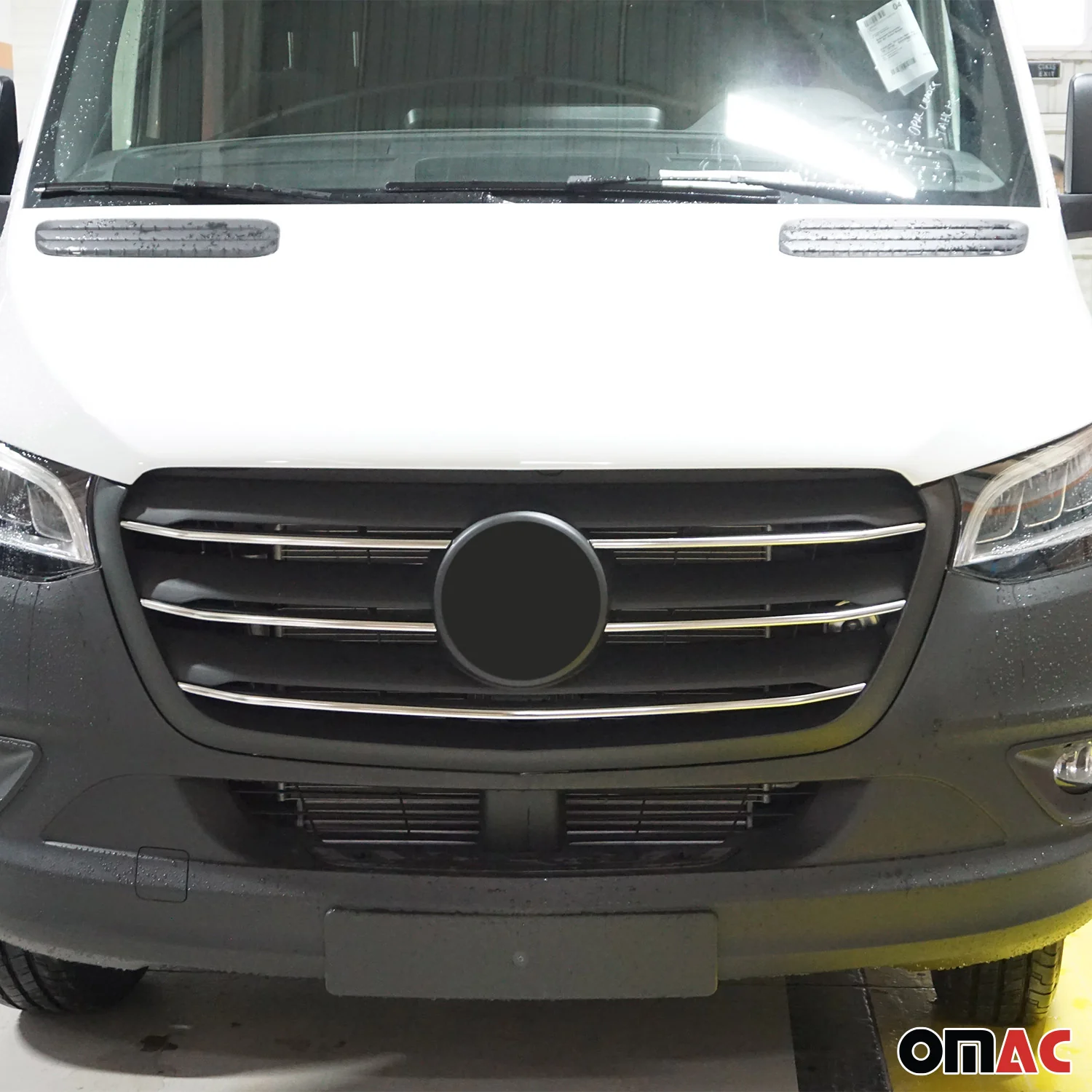 2019-2026 Mercedes Sprinter W907 910 Front Bumper Grill Trim Brushed Stainless Steel - Image 2