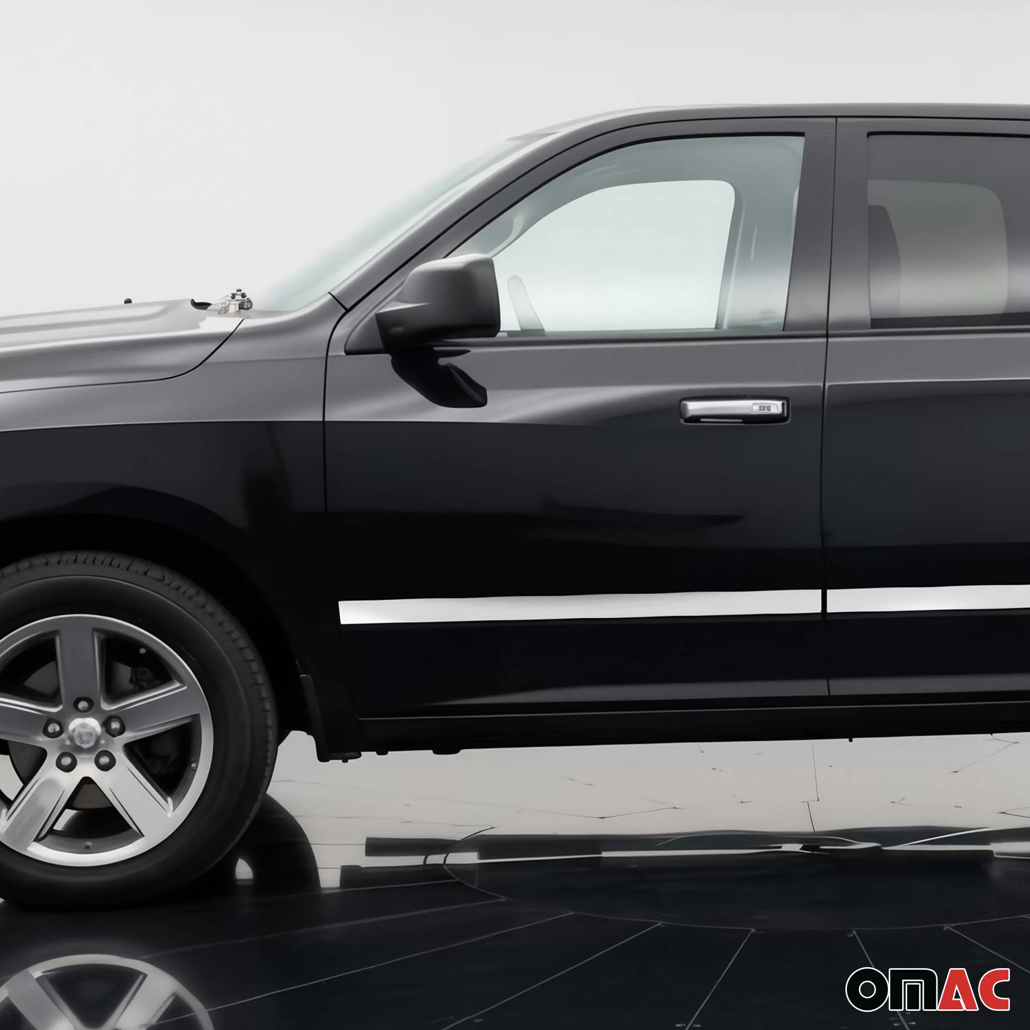 2012-2018 RAM 1500 Crew Cab Side Door Molding Trim Stainless Steel - Image 2