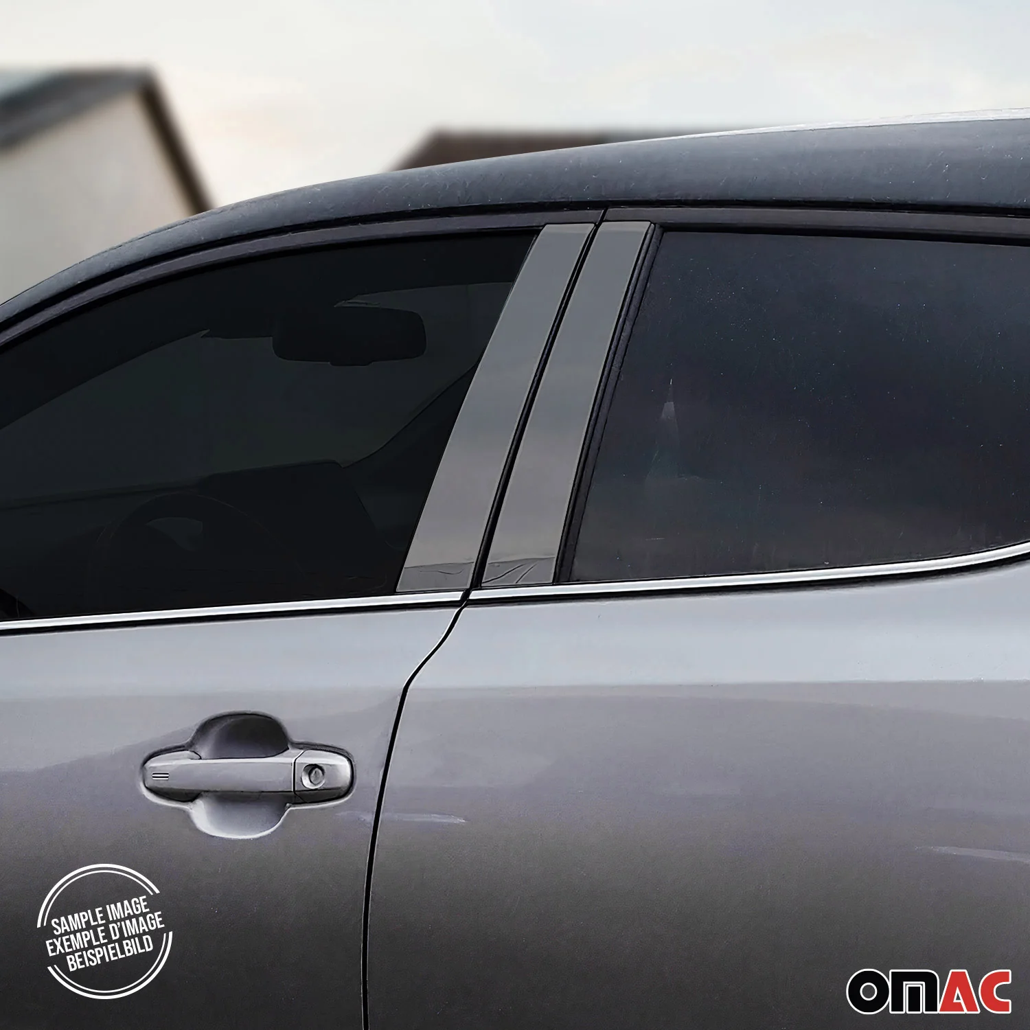 2018-2022 Toyota C-HR Window B Pillar Posts Door Trim Cover Stainless Steel Dark 4x - Image 2