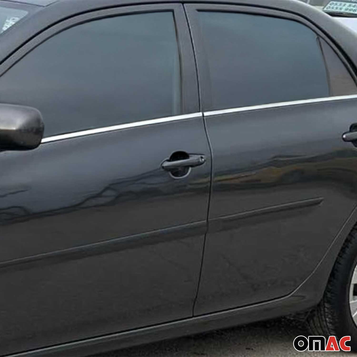 2009-2013 Toyota Corolla Window Molding Trim Streamer Stainless Steel Silver 4 Pcs - Image 3