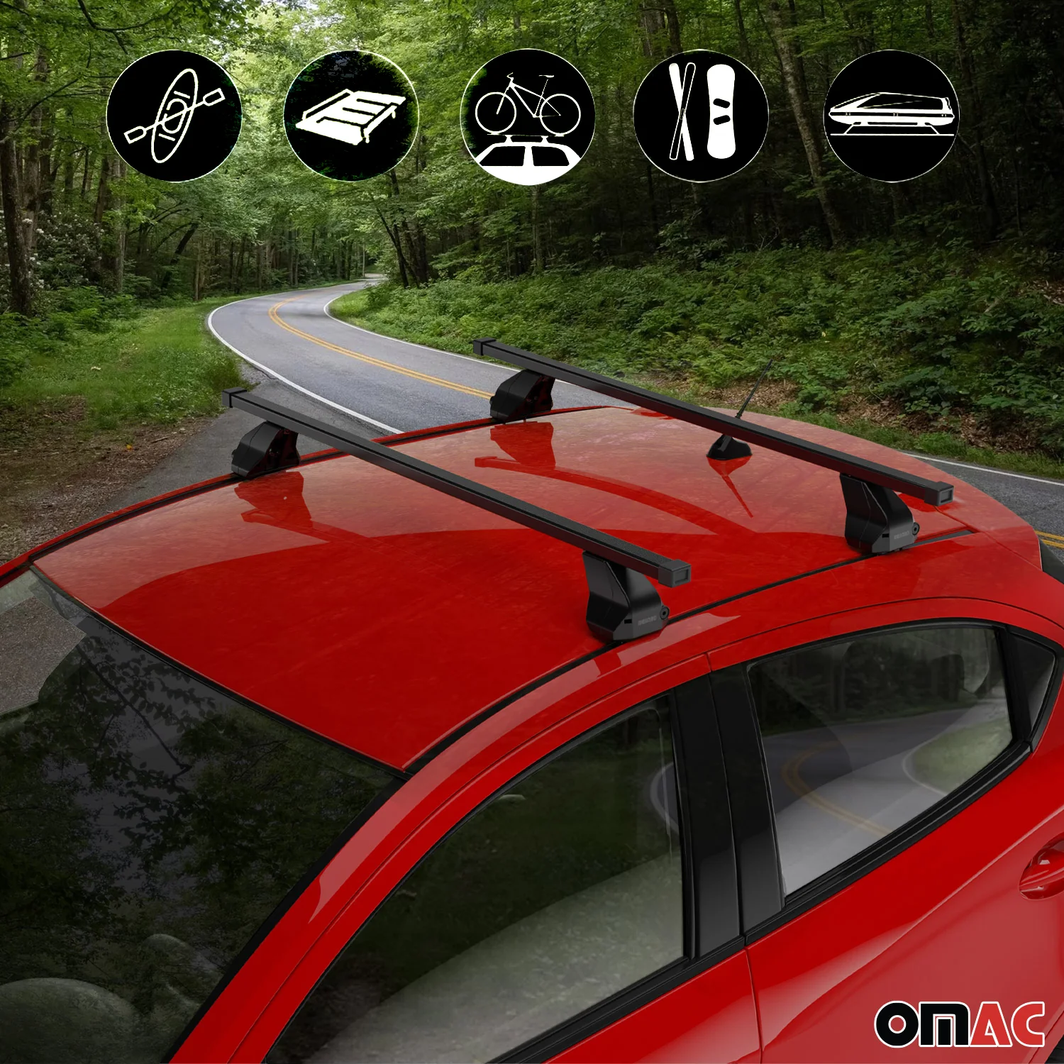 2019-2024 Mercedes B Class W247 Roof Rack Cross Bars Black - Image 3