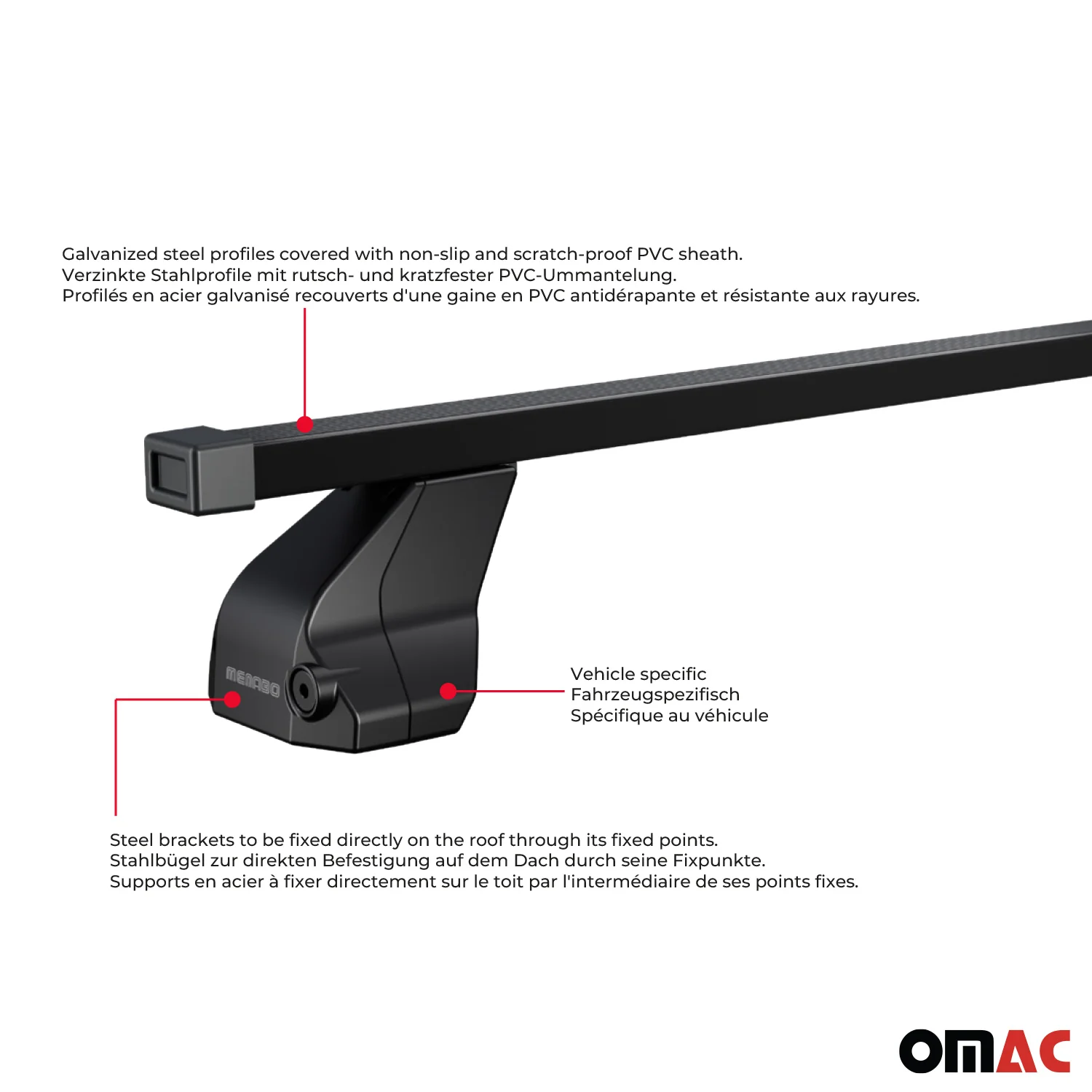 2019-2024 Mercedes B Class W247 Roof Rack Cross Bars Black - Image 5