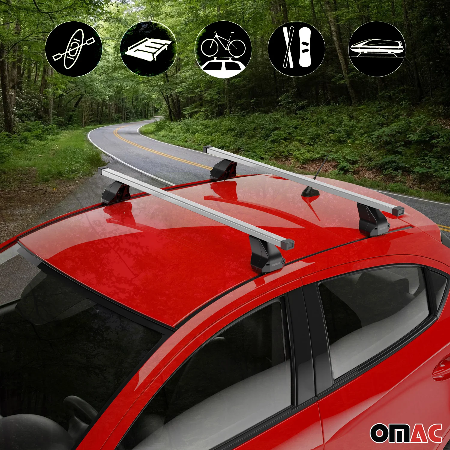 2010-2020 VW Amarok Roof Rack Cross Bars Silver - Image 3