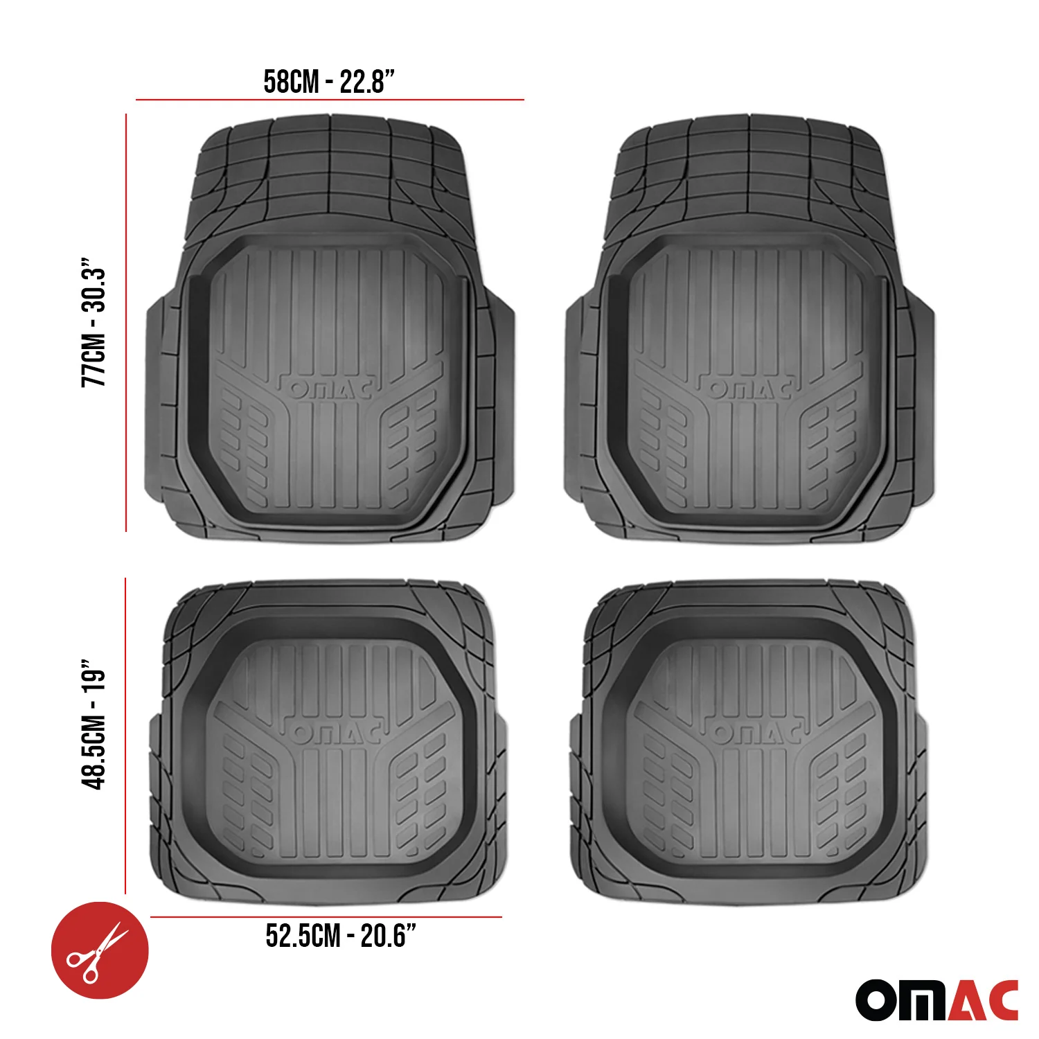 Toyota Corolla Heavy Duty Trim to fit Floor Mats Liner Black All Weather 4Pcs - Image 6