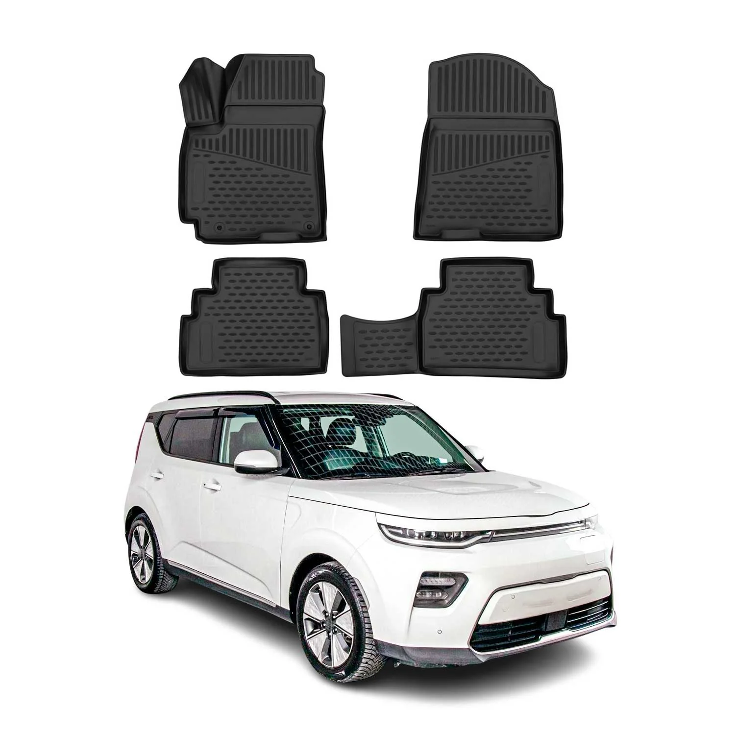 2020-2025 Kia Soul 3.gen Floor Mats Liners Full Set All Weather Black