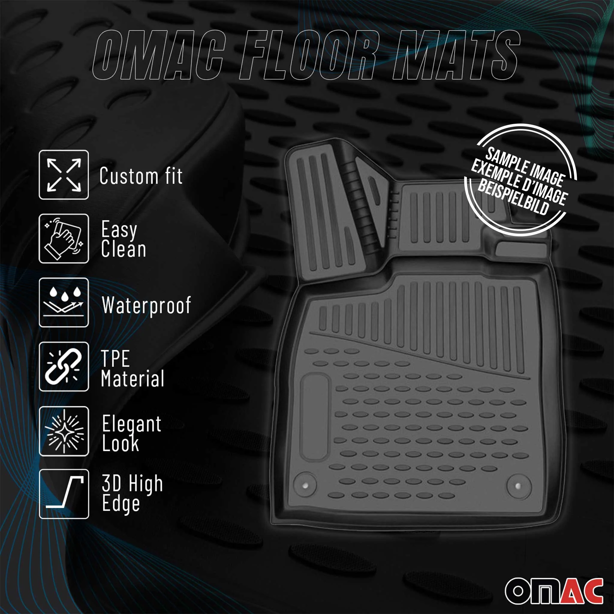 2018-2024 Kia Rio Floor Mats Liners Full Set All Weather Black - Image 2