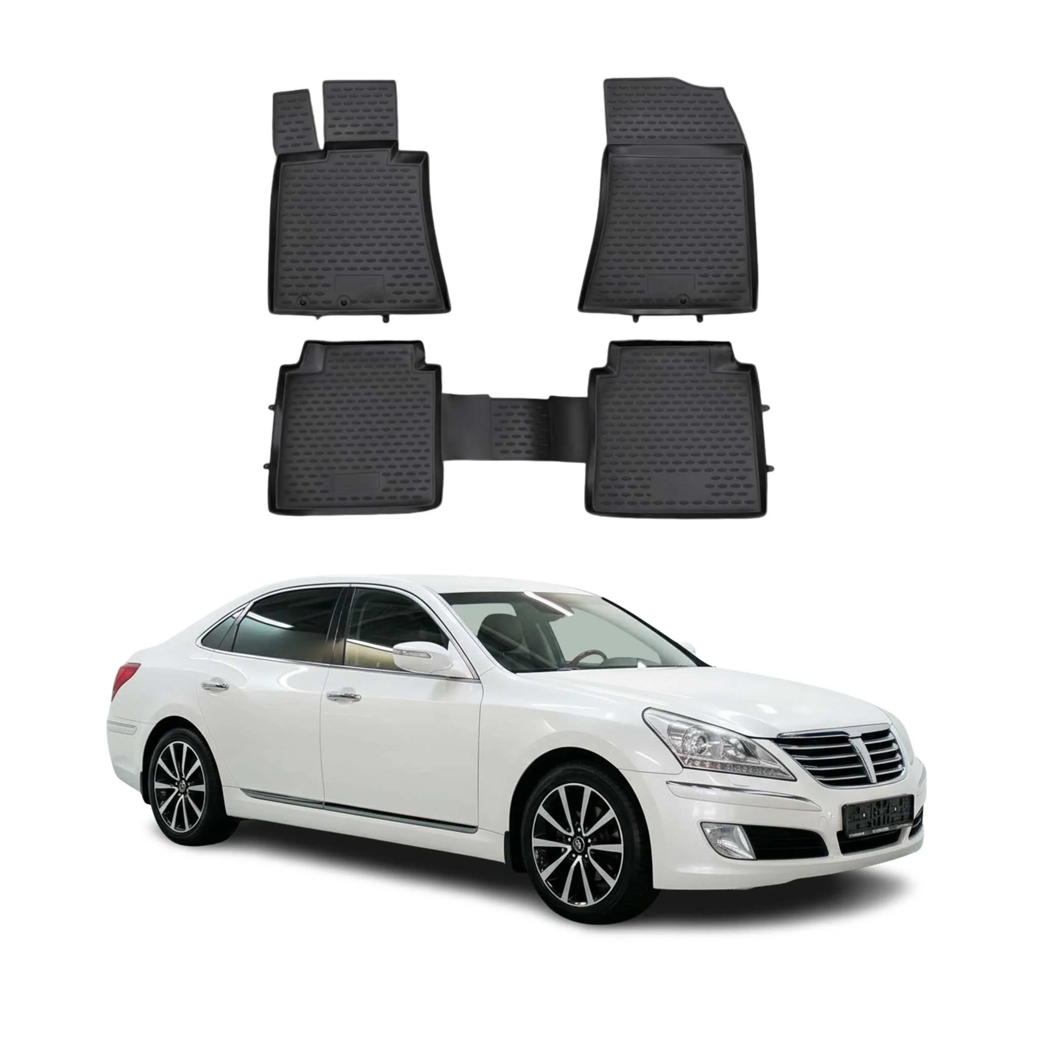 2011-2016 Hyundai Equus Floor Mats Liners Full Set All Weather Black