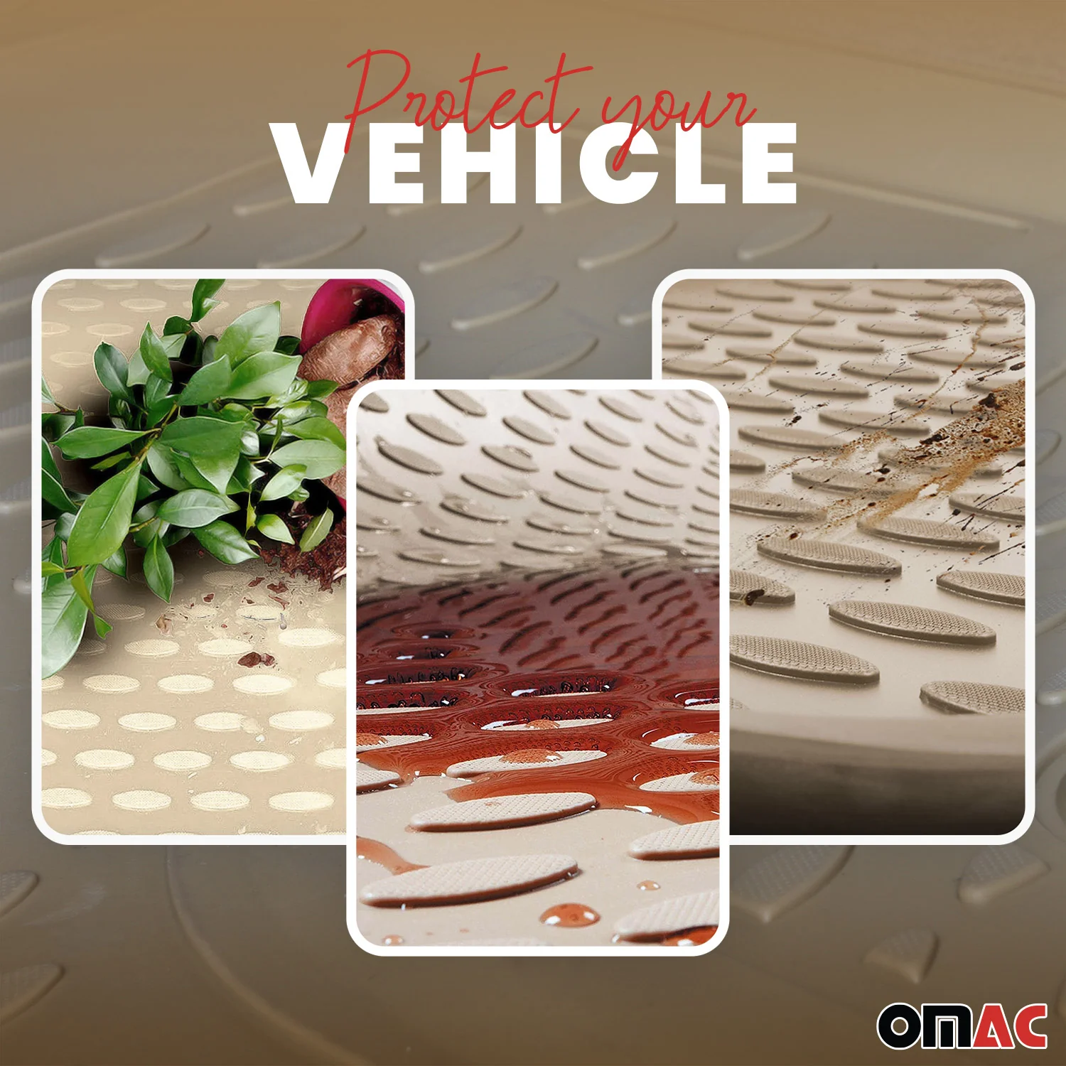 2008-2015 BMW 7 Series F02 Short Sedan Floor Mats Liners Full Set All Weather Beige - Image 3