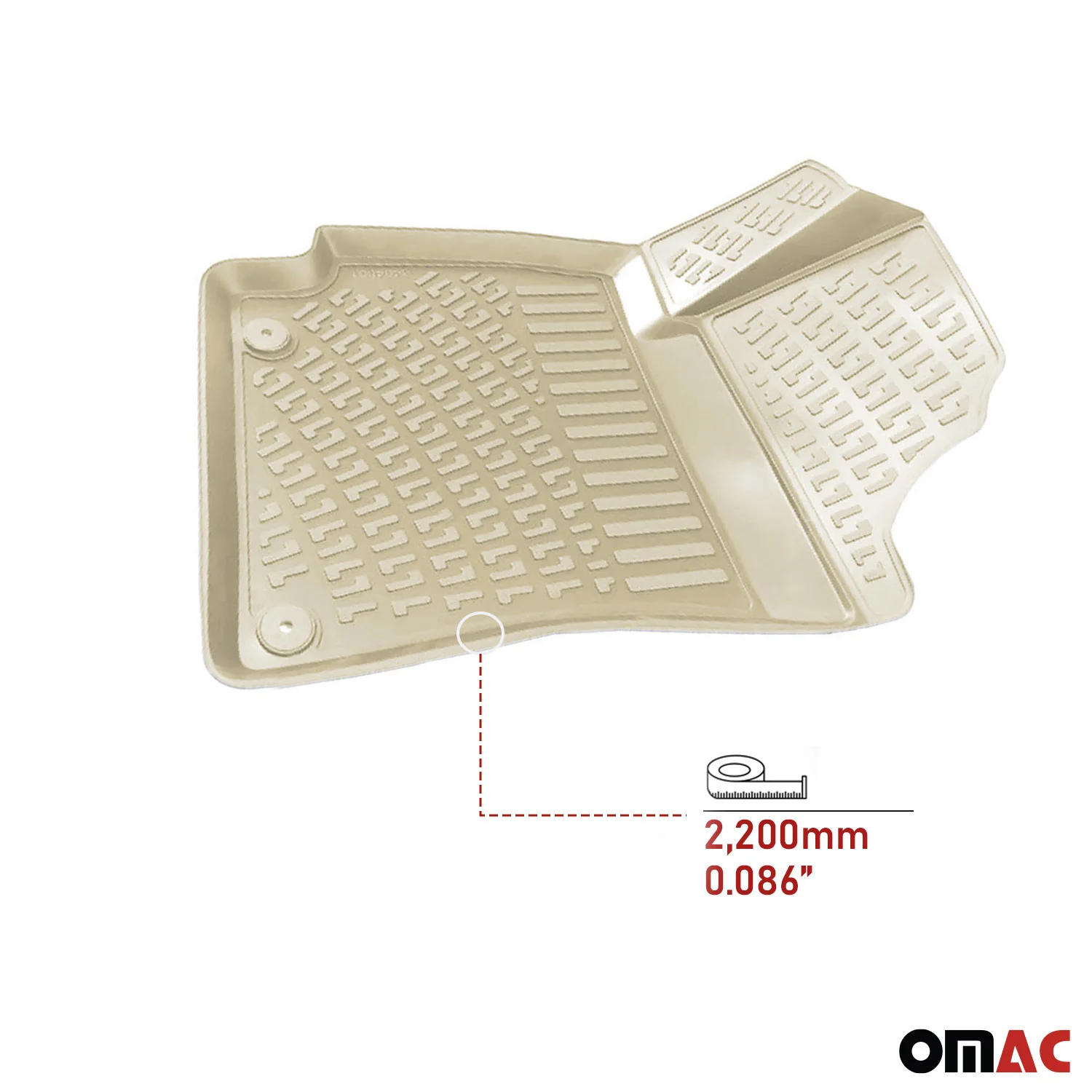 2019-2022 Mercedes A Class V177 Sedan Floor Mats Liners Full Set All Weather Beige - Image 4