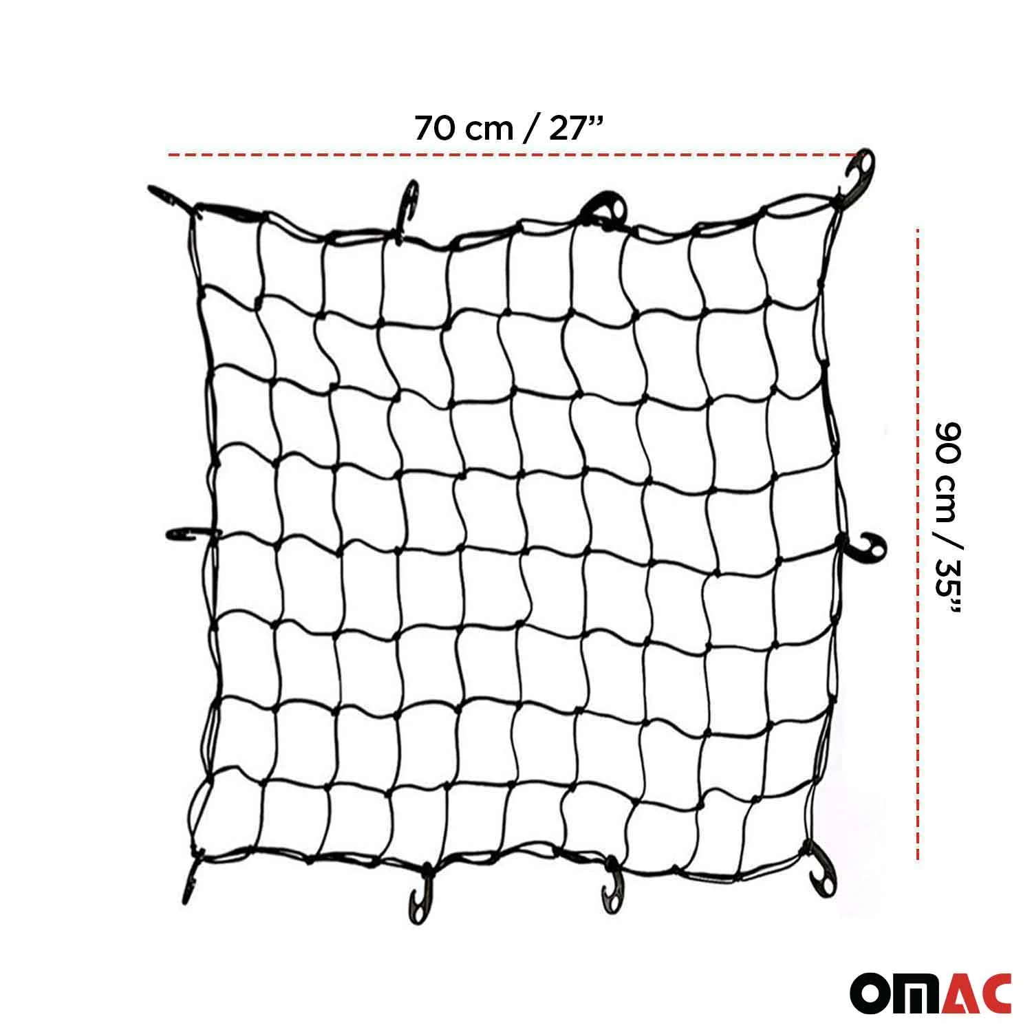 Floor Style Trunk Cargo Net 27" x 35" Mesh Storage Organizer - Image 3