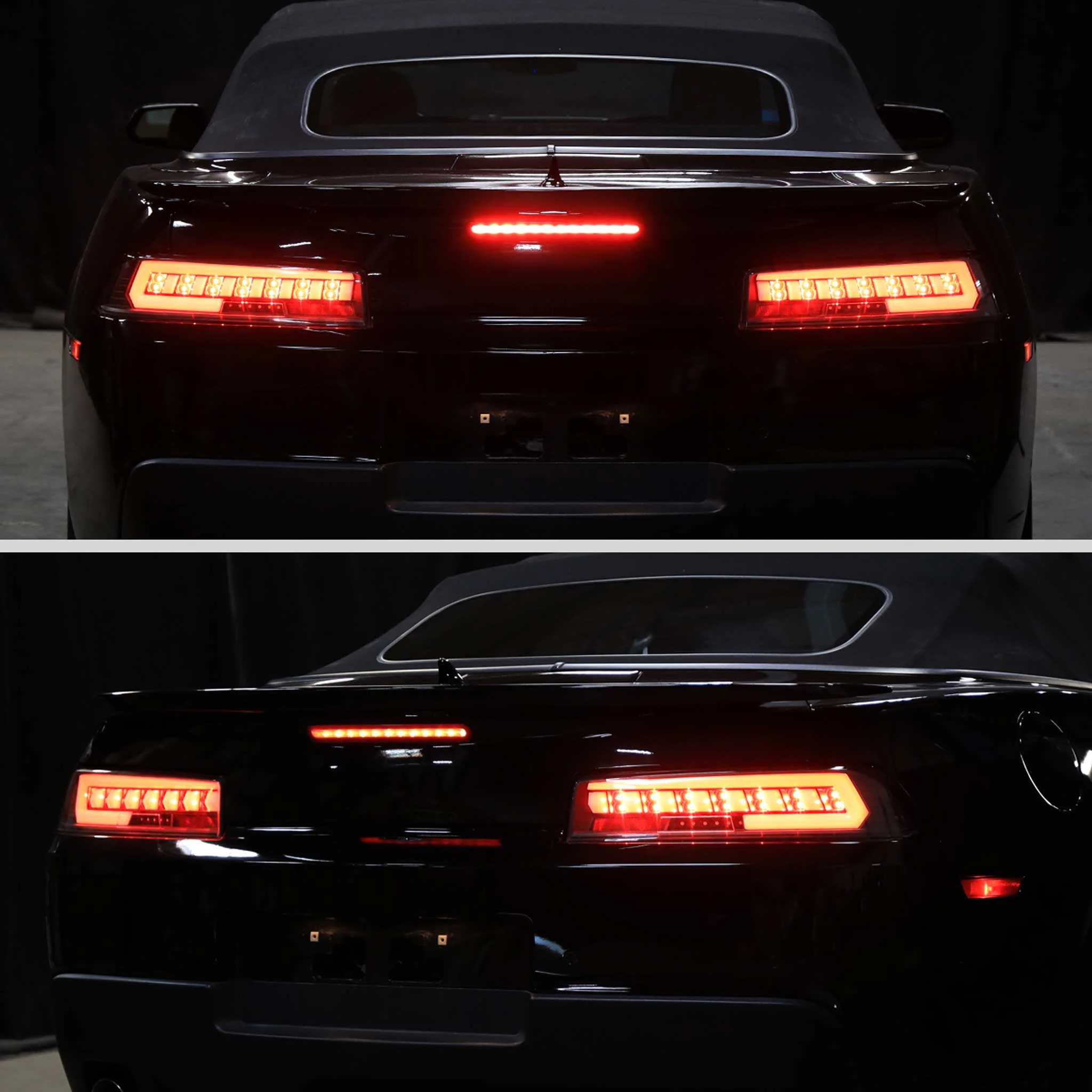 For Chevrolet Camaro 2014-2015 Full Red LED Sequential Tail Light Black Housing Clear Lens - Image 9