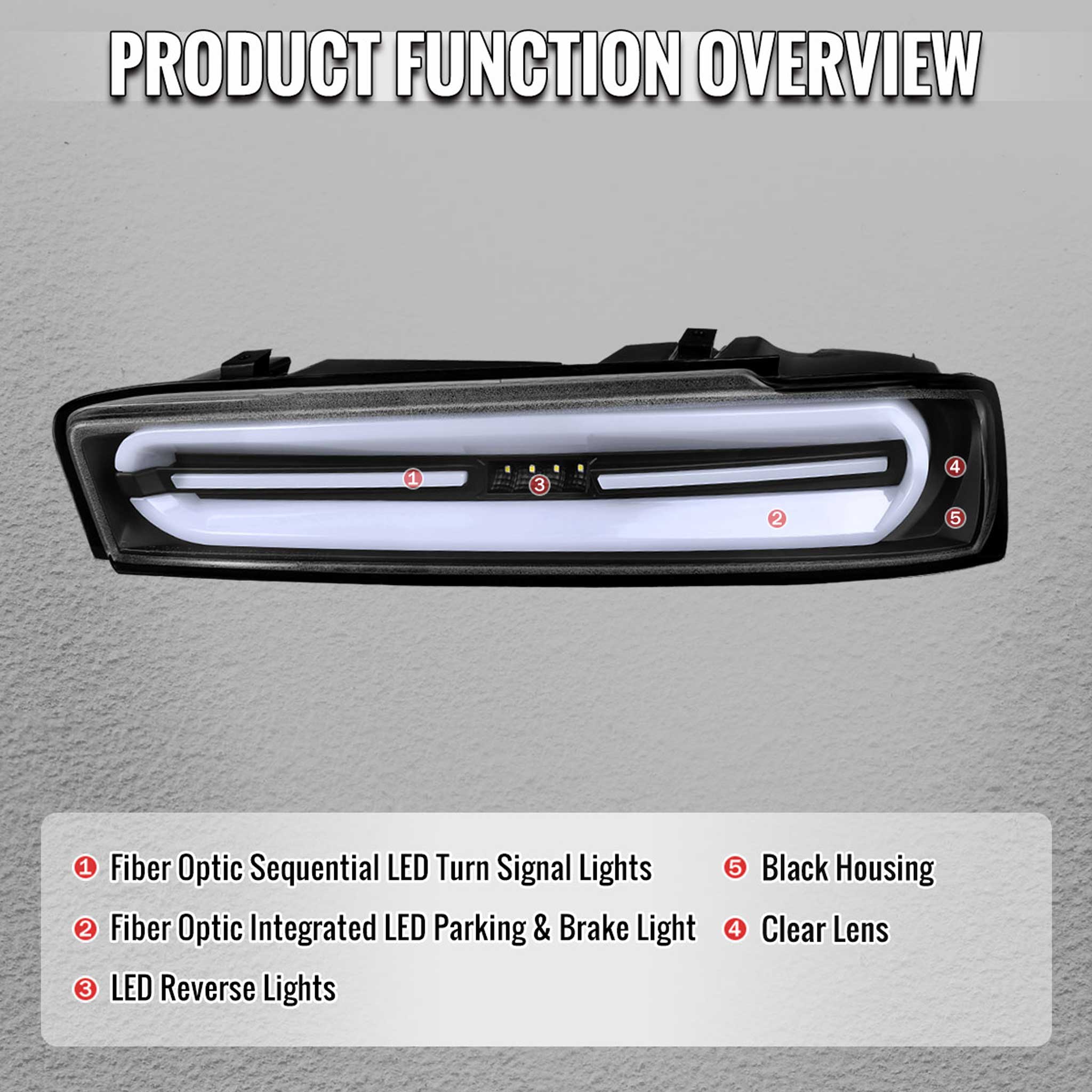 For Chevrolet Camaro 2016-2018 Full LED Tail Light Sequential Signal For OE LED - Image 8