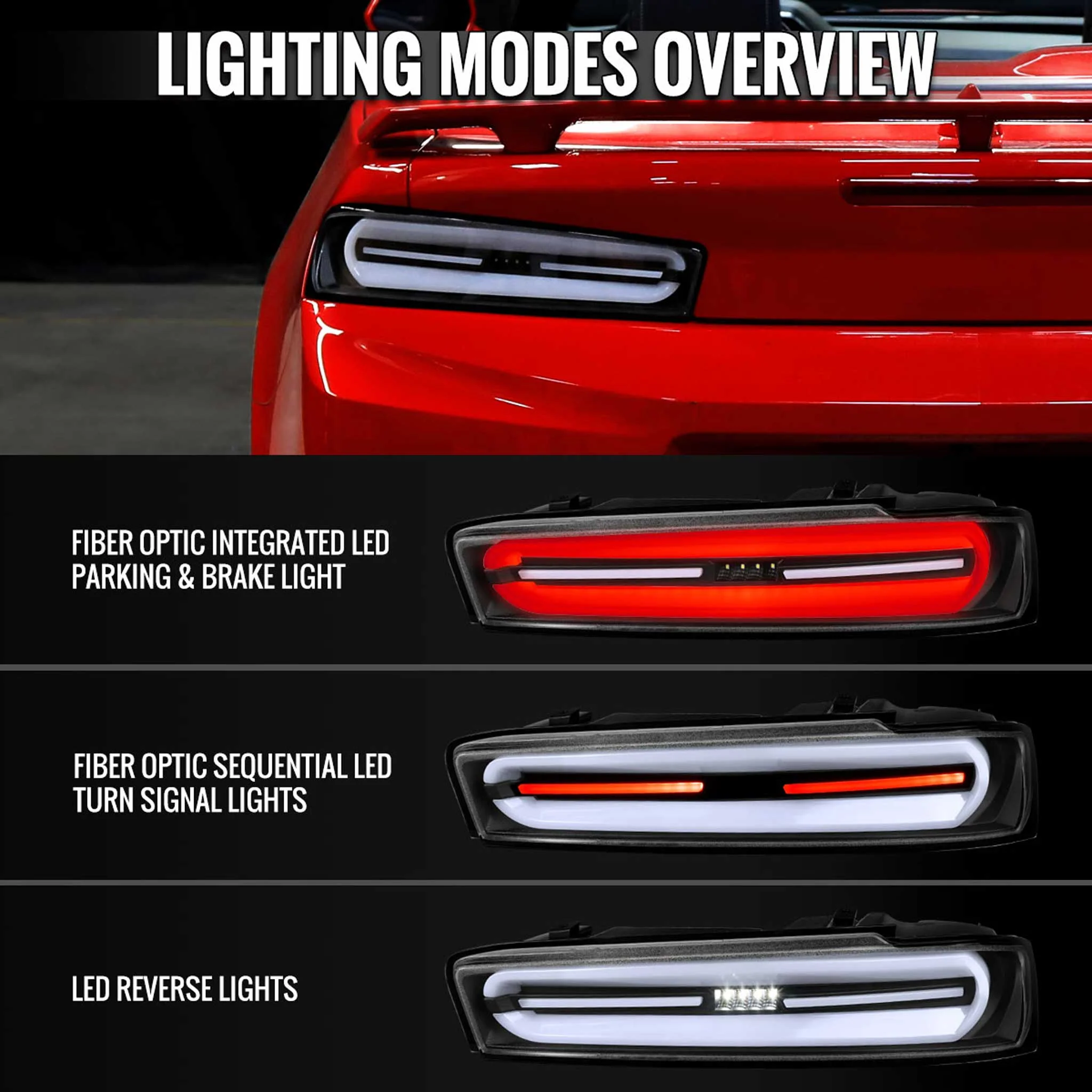 For Chevrolet Camaro 2016-2018 Full LED Tail Light Sequential Signal For OE LED - Image 9