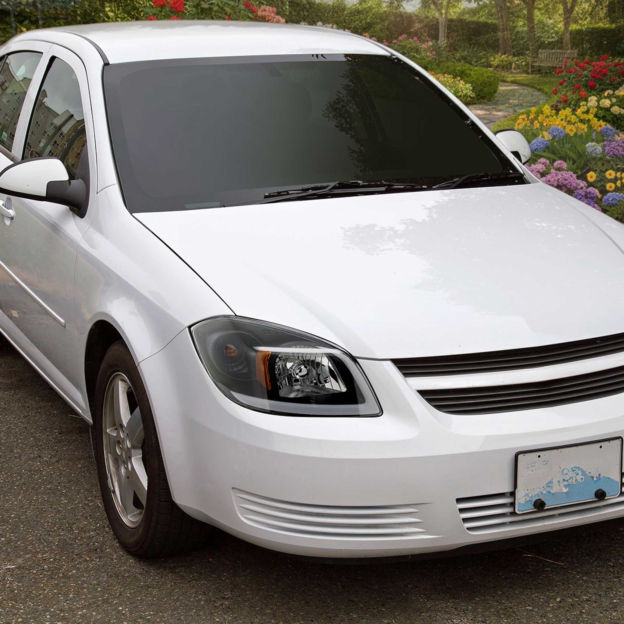 For Chevrolet Cobalt / Pontiac G5 2005-2010 LED Bar Projector Headlights LED DRL Light Tube Black Housing Clear Lens - Image 8