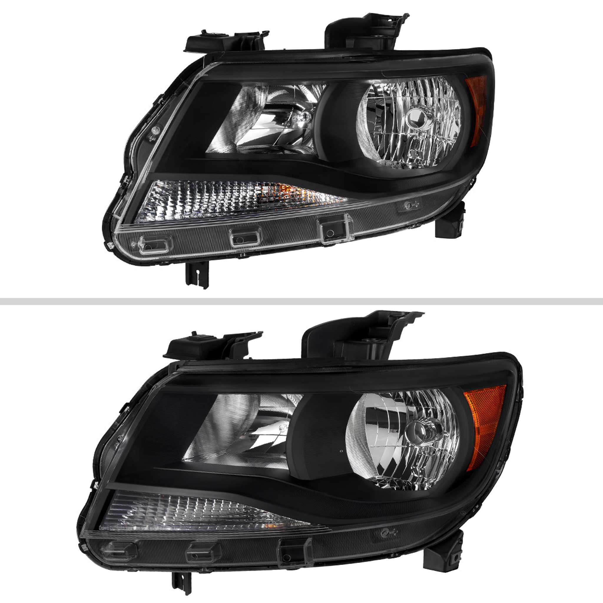 For Chevrolet Colorado 2015-2022 Factory Headlights Matte Black Housing Clear Lens - Image 2