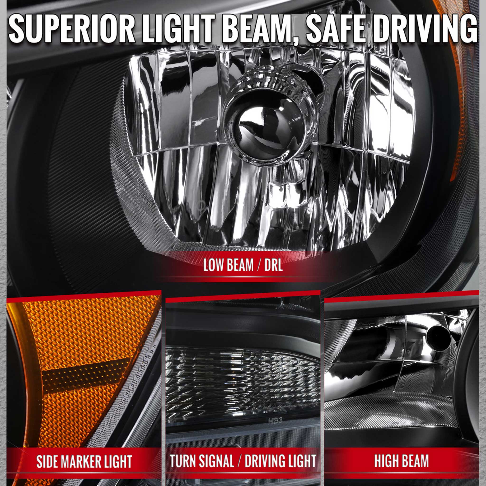 For Chevrolet Colorado 2015-2022 Factory Style Headlights Black Housing / Clear Lens - Image 3
