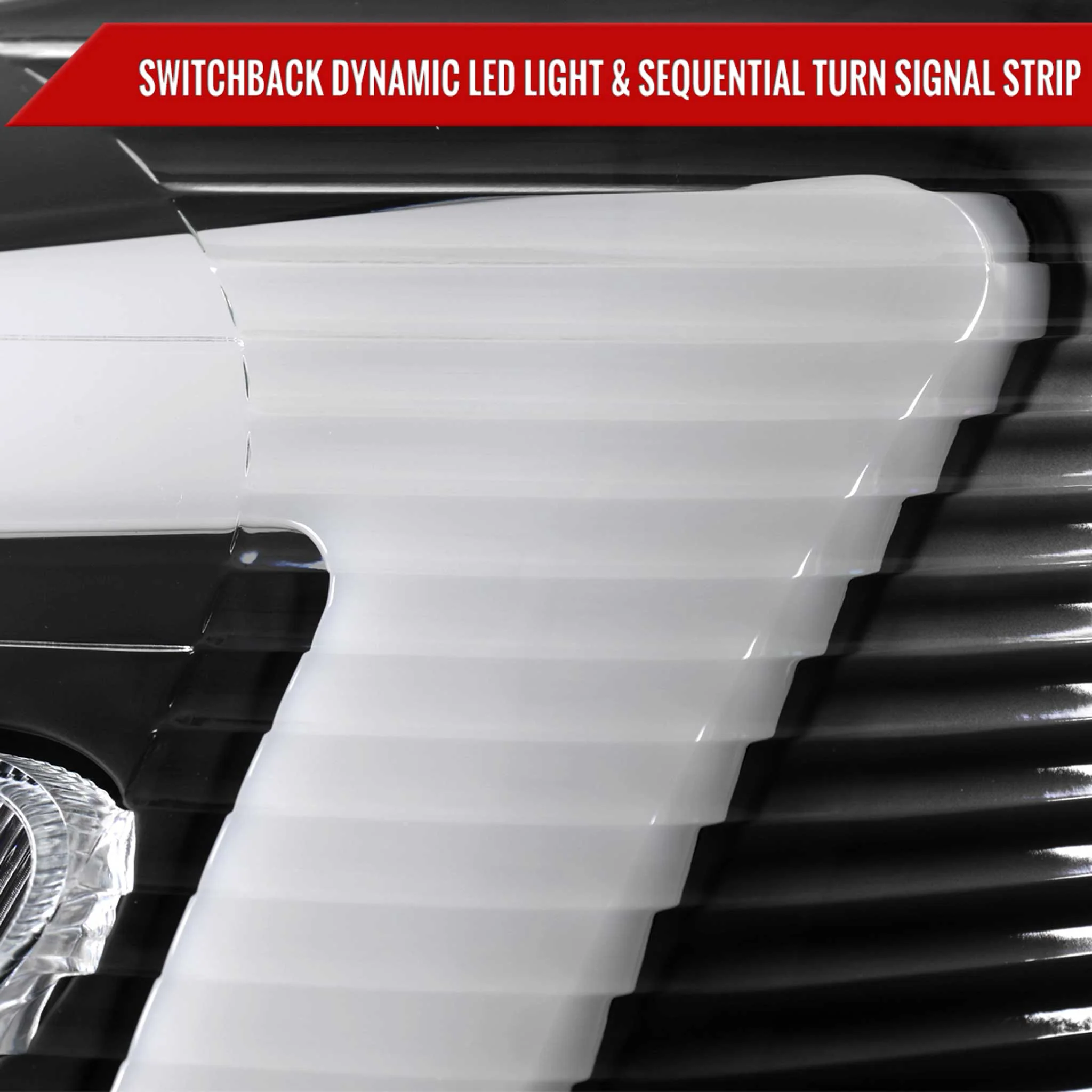 For Chevrolet Equinox 2005-2009 Headlights Switchback LED Bar Turn Signal Matte Black Housing Clear Lens - Image 5