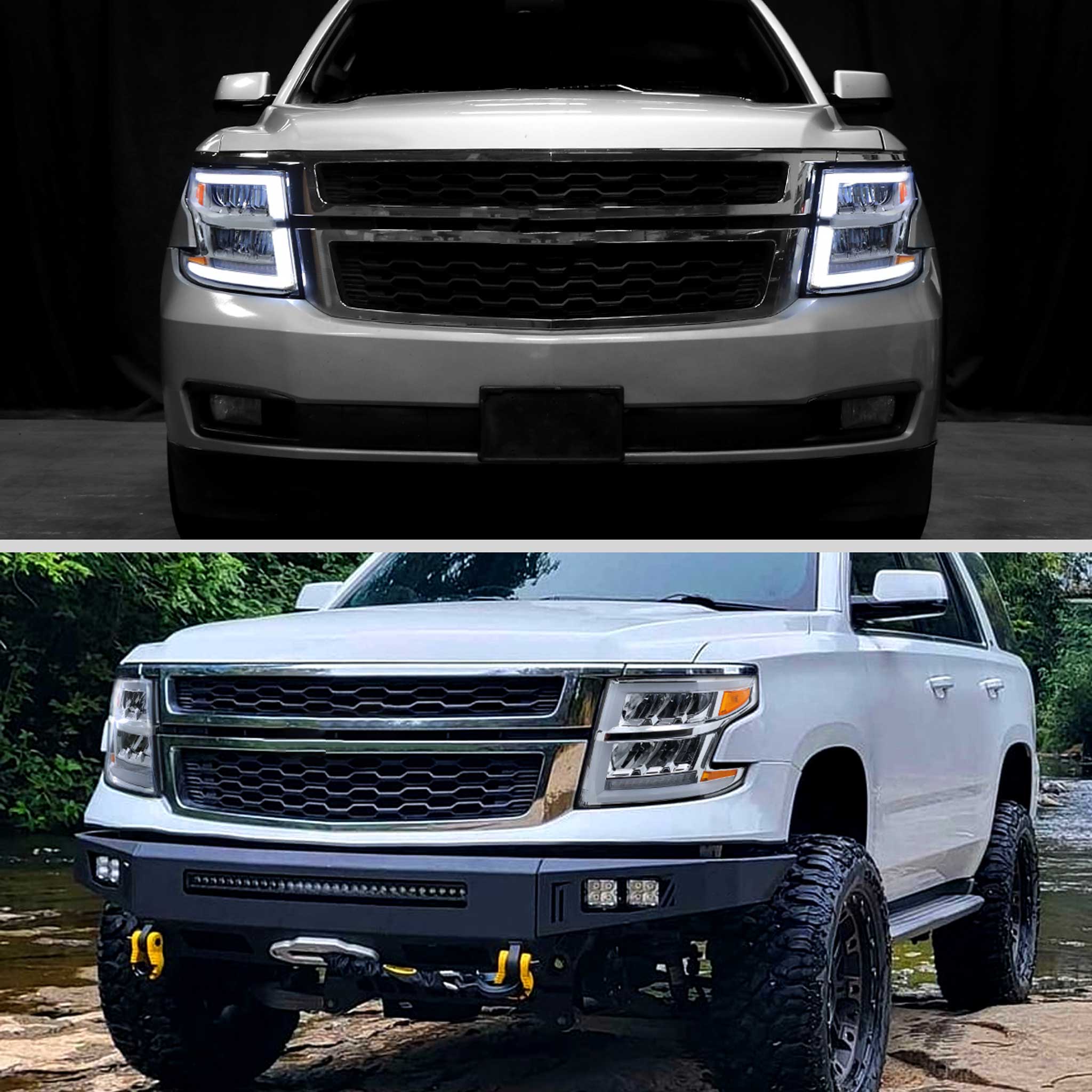 For Chevrolet Tahoe 2015-2020 Full LED DRL Sequential Headlights Chrome Housing Clear Lens - Image 10