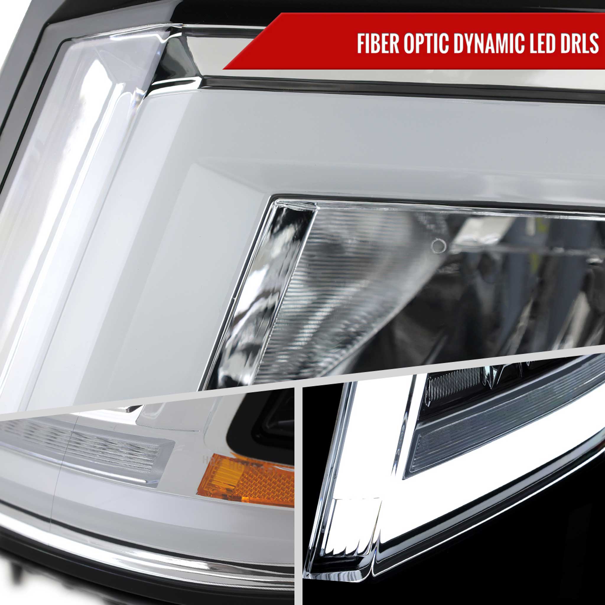 For Chevrolet Tahoe 2015-2020 Full LED DRL Sequential Headlights Chrome Housing Clear Lens - Image 5