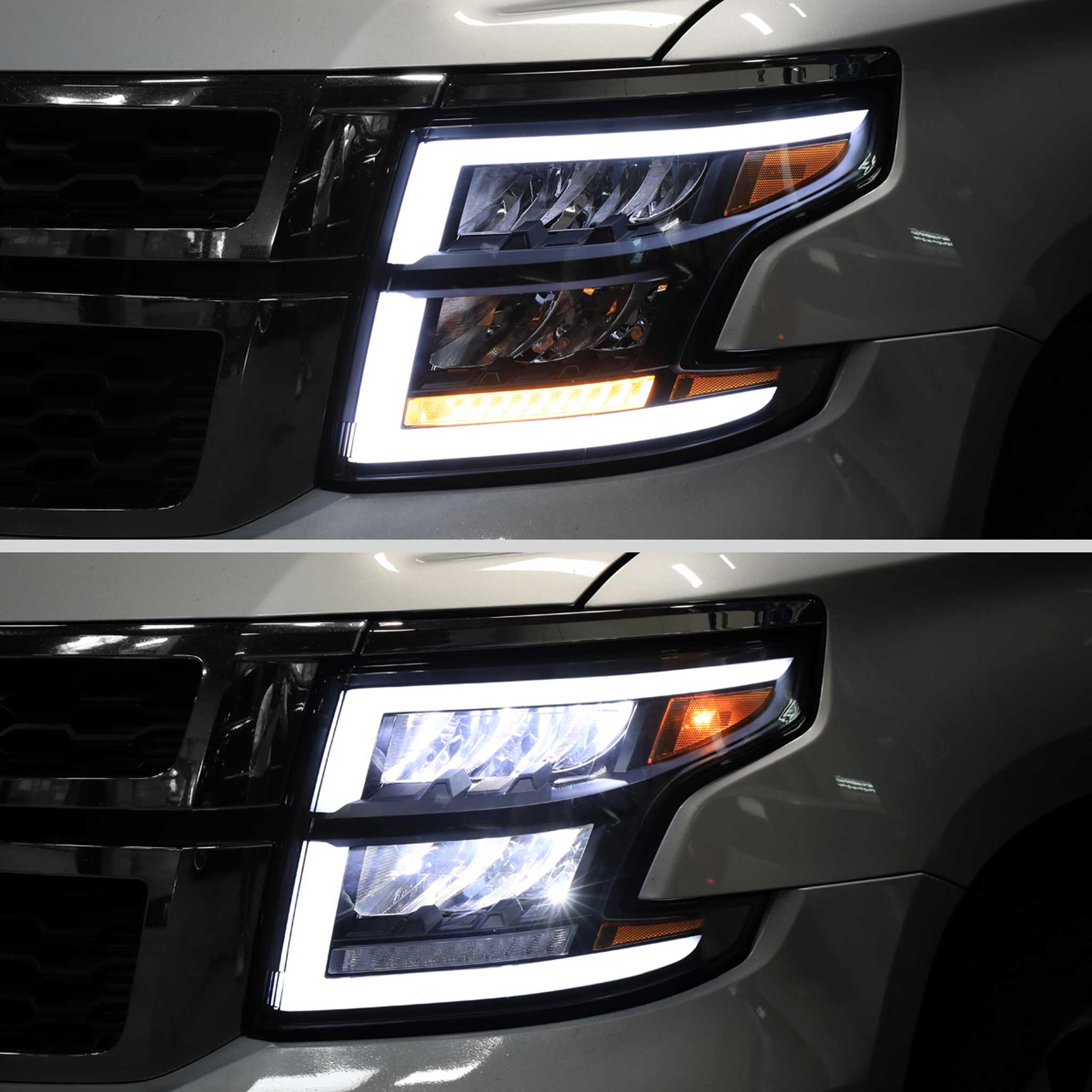 For Chevrolet Tahoe 2015-2020 Full LED DRL Sequential Headlights Matte Black Housing Clear Lens - Image 12