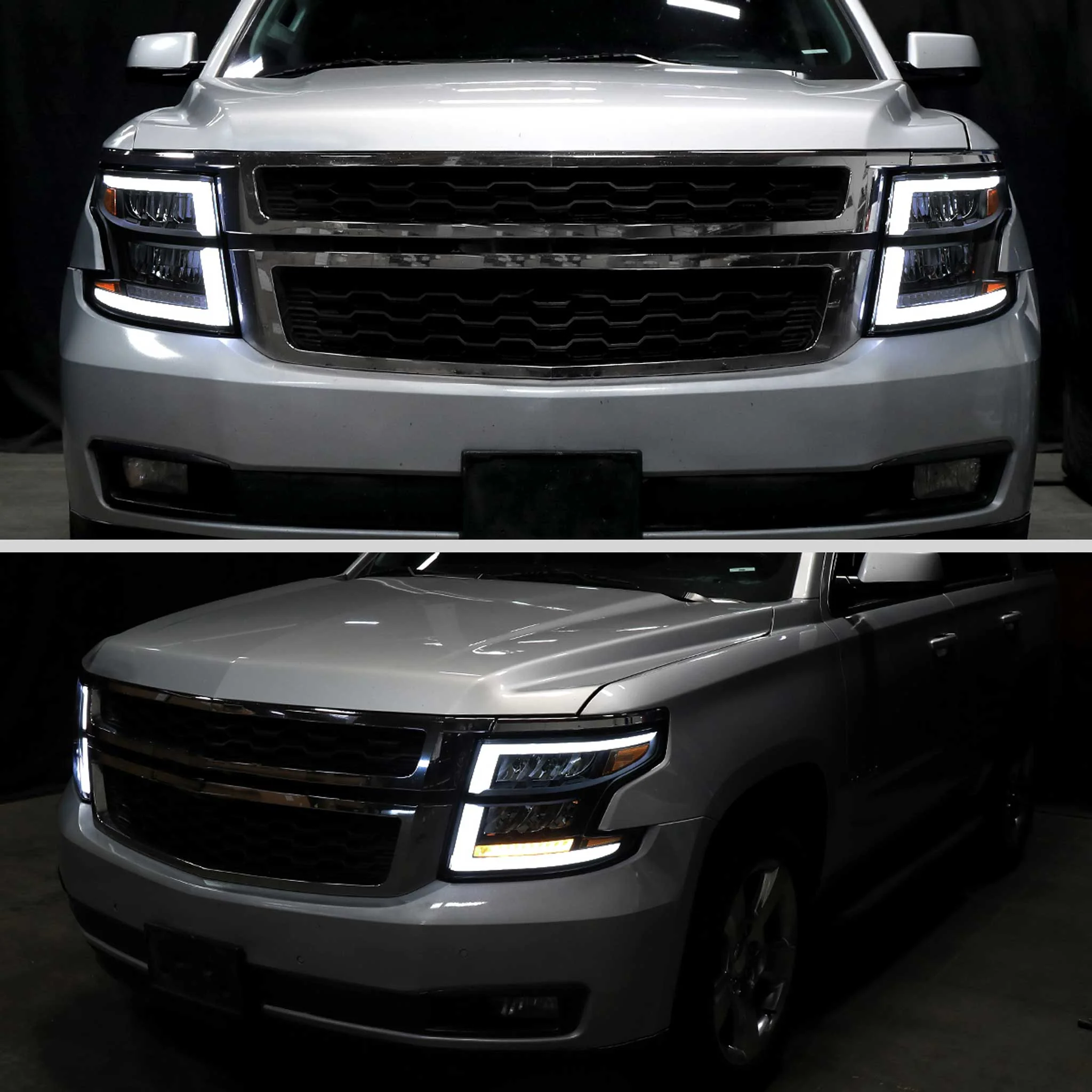 For Chevrolet Tahoe 2015-2020 Full LED DRL Sequential Headlights Matte Black Housing Smoked Lens - Image 11