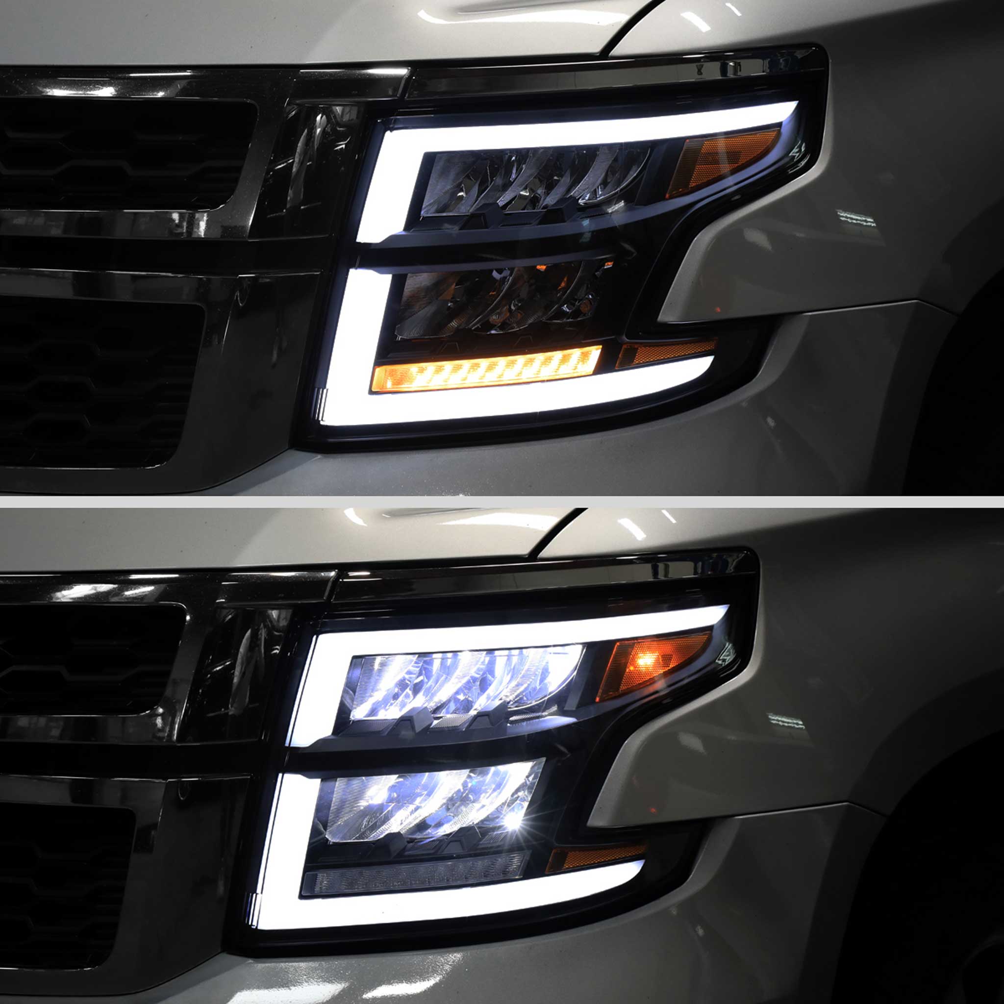 For Chevrolet Tahoe 2015-2020 Full LED DRL Sequential Headlights Matte Black Housing Smoked Lens - Image 12