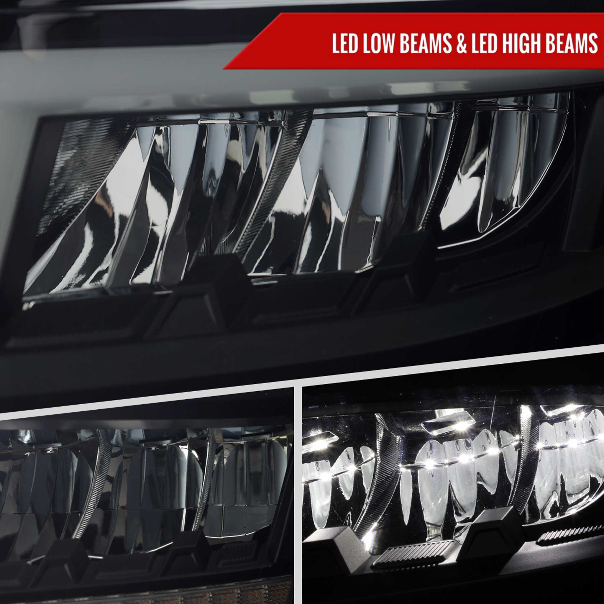 For Chevrolet Tahoe 2015-2020 Full LED DRL Sequential Headlights Matte Black Housing Smoked Lens - Image 4