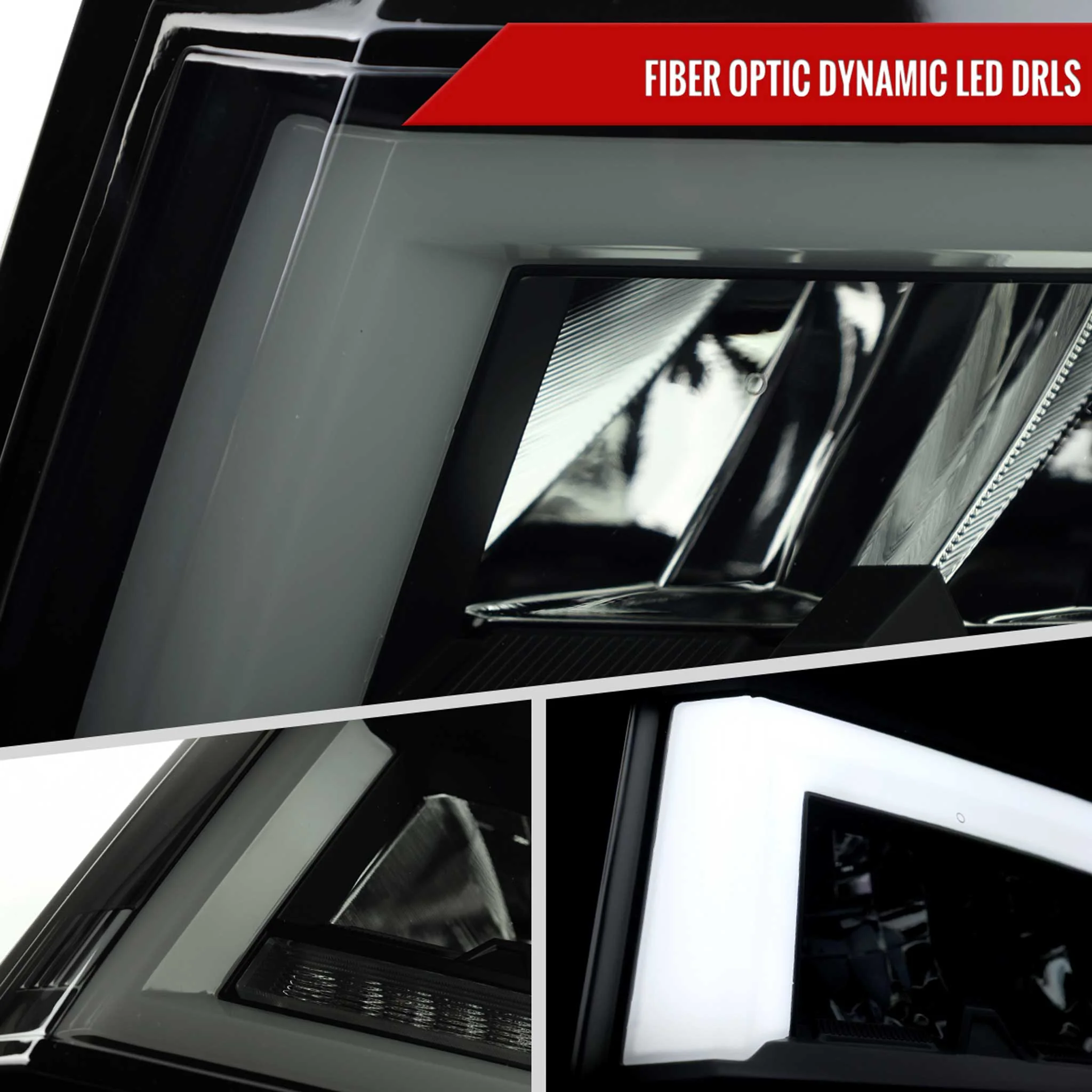 For Chevrolet Tahoe 2015-2020 Full LED DRL Sequential Headlights Matte Black Housing Smoked Lens - Image 5
