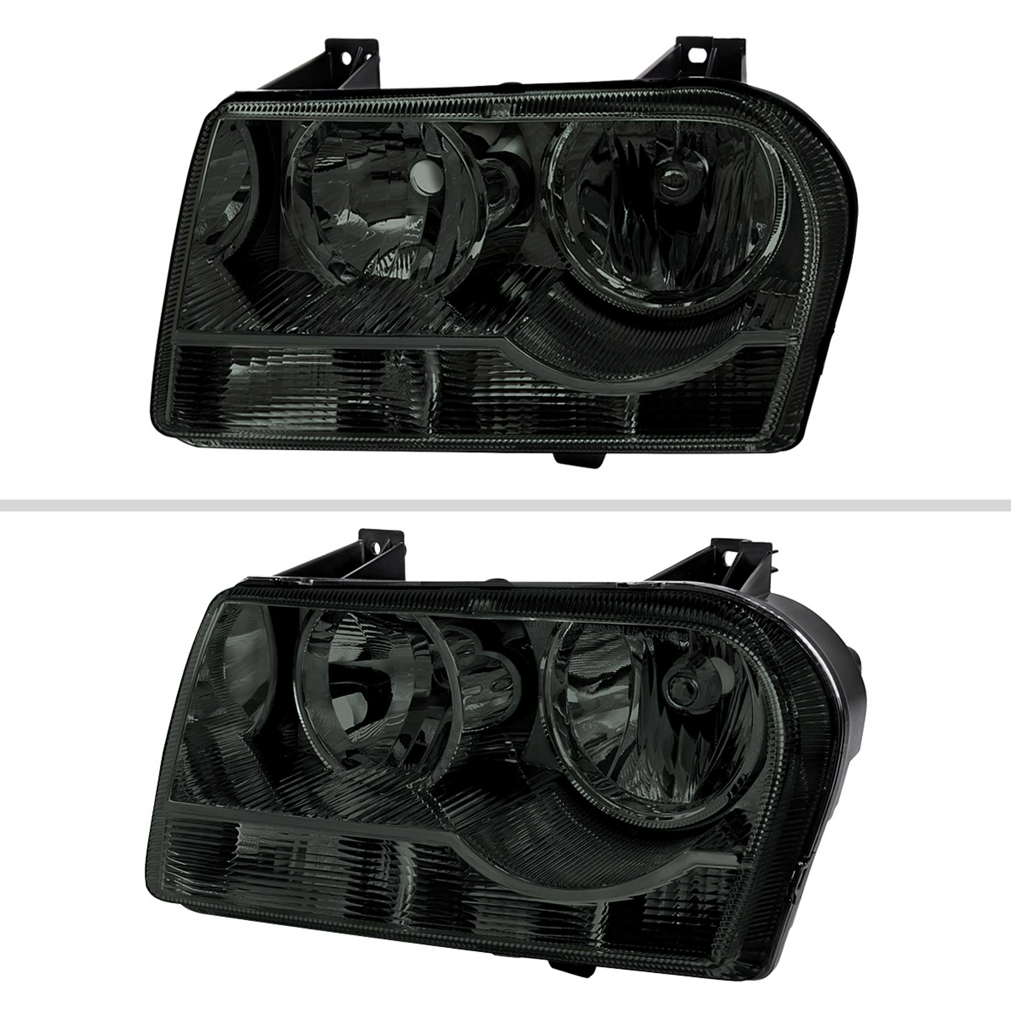 For Chrysler 300 2005-2010 Factory Style Headlights Chrome Housing Smoked Lens - Image 2