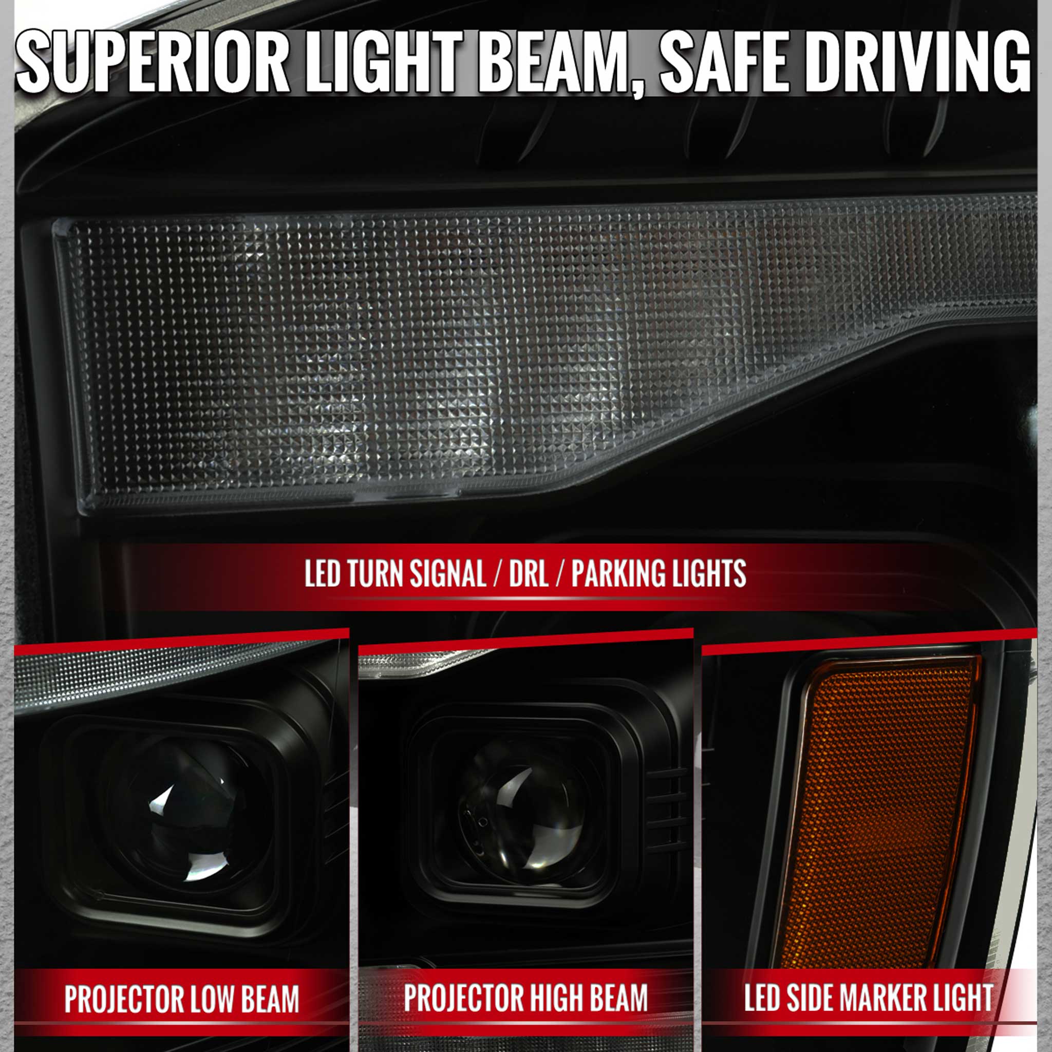 For Dodge RAM 1500 2006-08 / RAM 2500 3500 2006-09 Headlights LED Strip Turn Signal DRL Startup Animation Black Housing Smoked Lens - Image 4