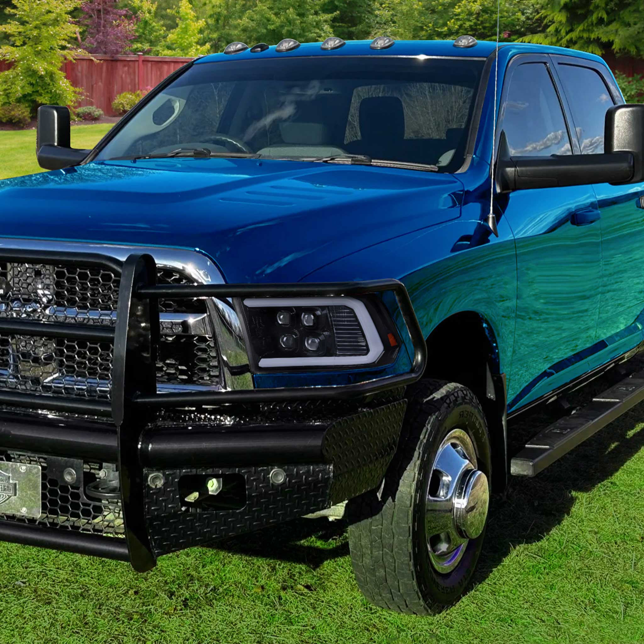 For Dodge RAM 1500 2009-18 / RAM Classic 2019 / 2500 3500 2010-18 LED Bar Turn Signal Projector Headlights Glossy Black Housing Smoked Lens - Image 10