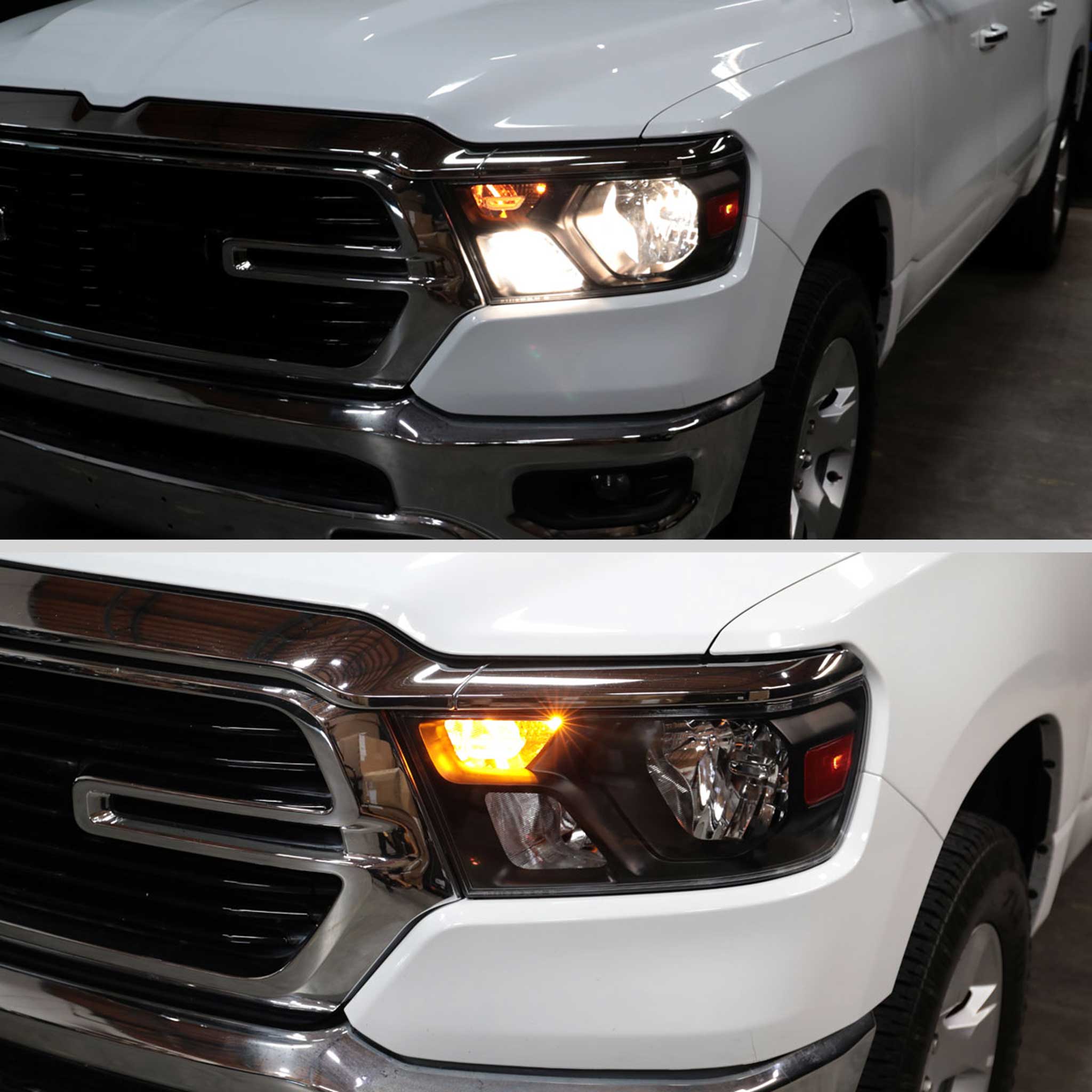 For Dodge RAM 1500 2019-2024 Factory Style Crystal Headlight Driver Side Only Black Housing Clear Lens - Image 12