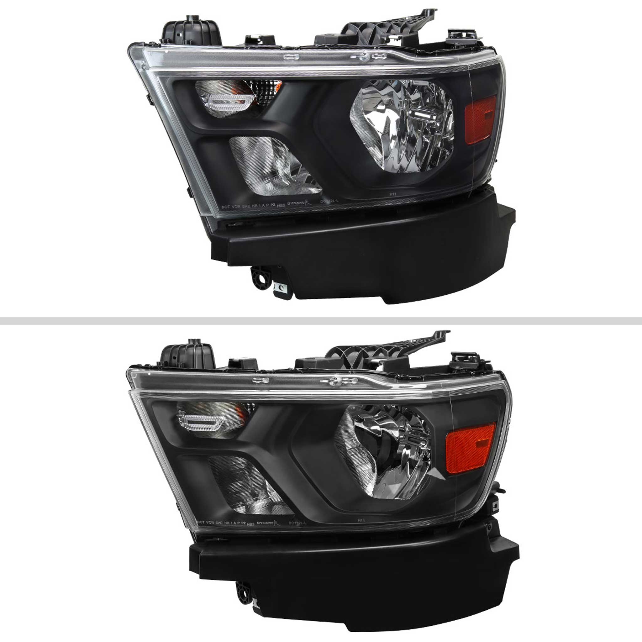 For Dodge RAM 1500 2019-2024 Factory Style Crystal Headlight Driver Side Only Black Housing Clear Lens - Image 2