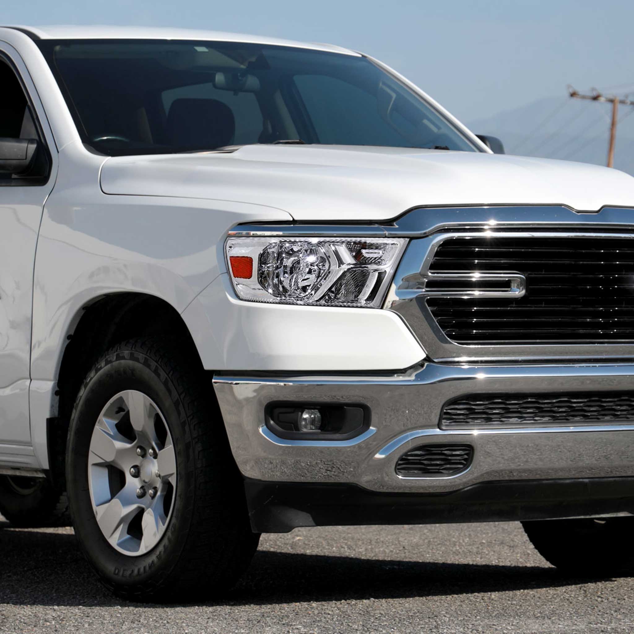 For Dodge RAM 1500 2019-2024 Factory Style Crystal Headlight Passenger Side Only Chrome Housing Clear Lens - Image 11