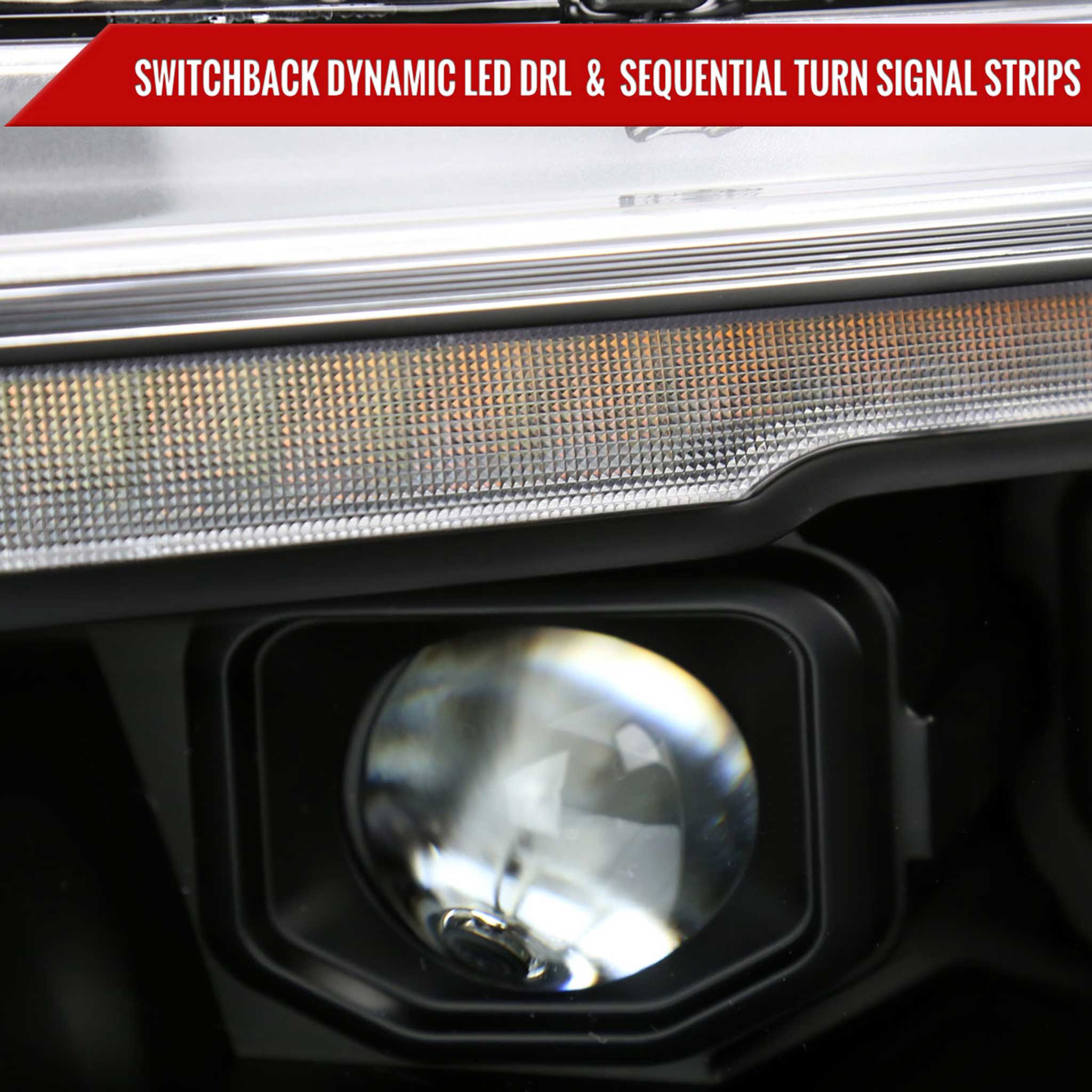 For Dodge RAM 1500 2019-2024 LED Headlights Turn Signals LED Pulsing Glow Matte Black Housing Clear Lens - Image 6