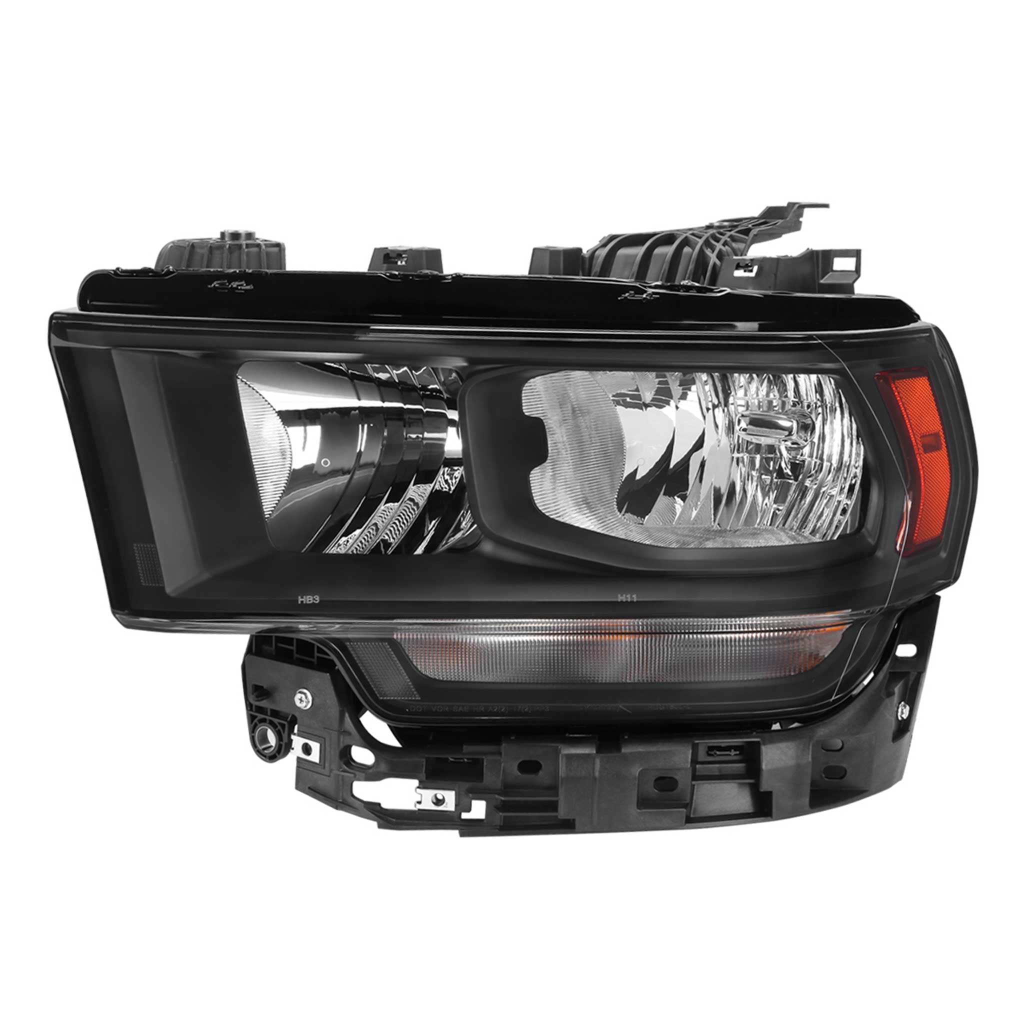 For Dodge RAM 2500 3500 2019-2024 Factory Style Crystal Headlight Driver Side Only Black Housing Clear Lens