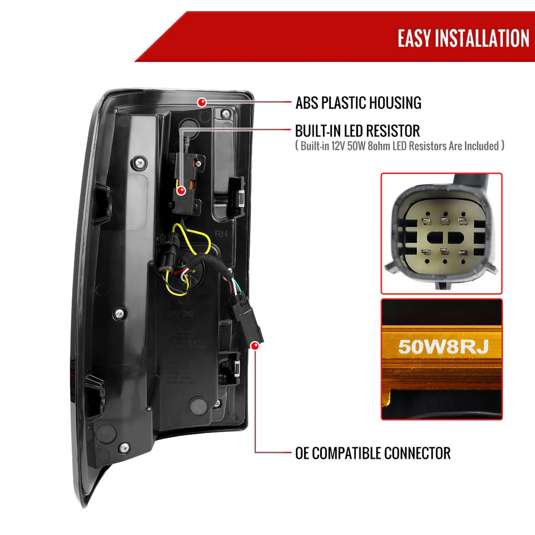 For Dodge RAM 2500/3500 2019-2024 LED Sequential Signal Tail Lights Glossy Black Housing Dark Smoked Lens - Image 7