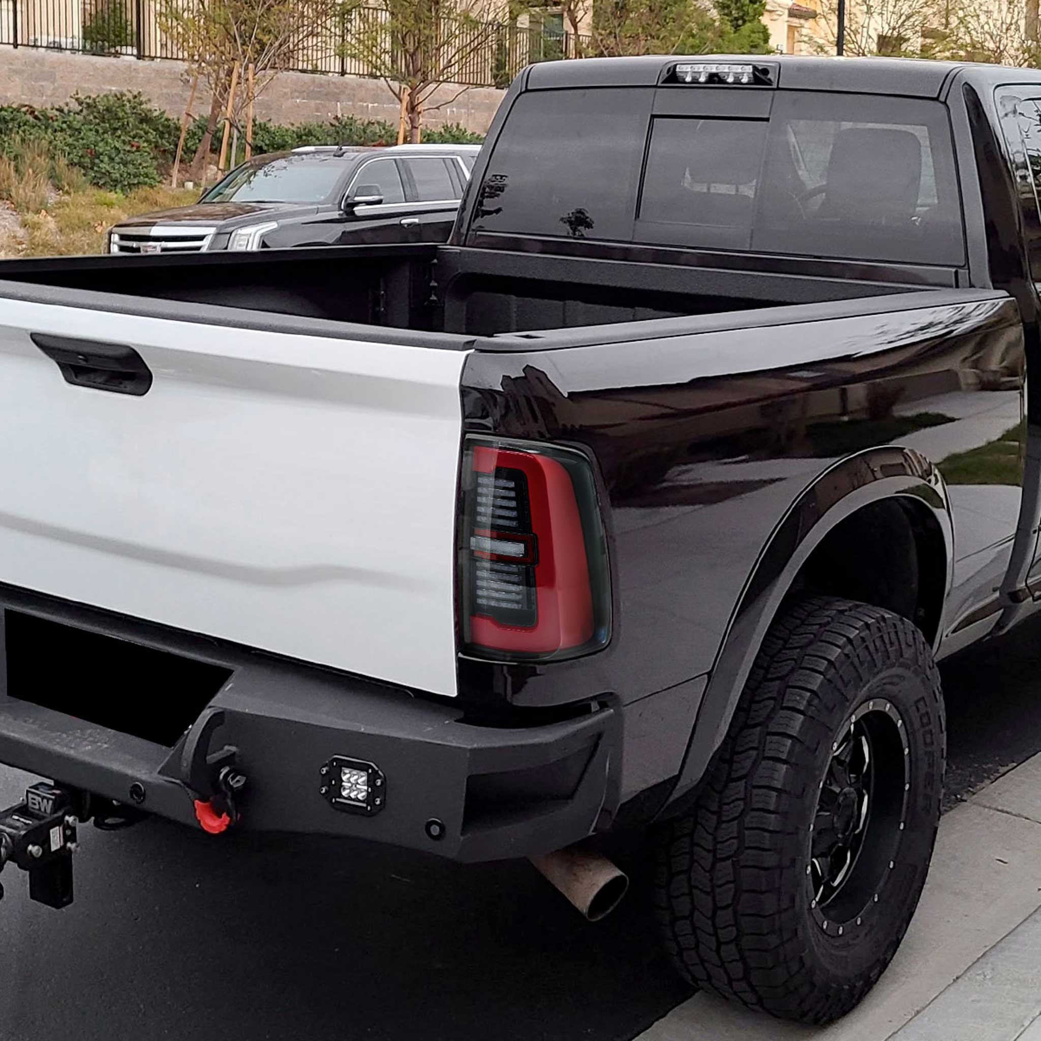 For Dodge RAM 2500/3500 2019-2024 LED Sequential Signal Tail Lights Jet Black Housing Clear Lens - Image 9