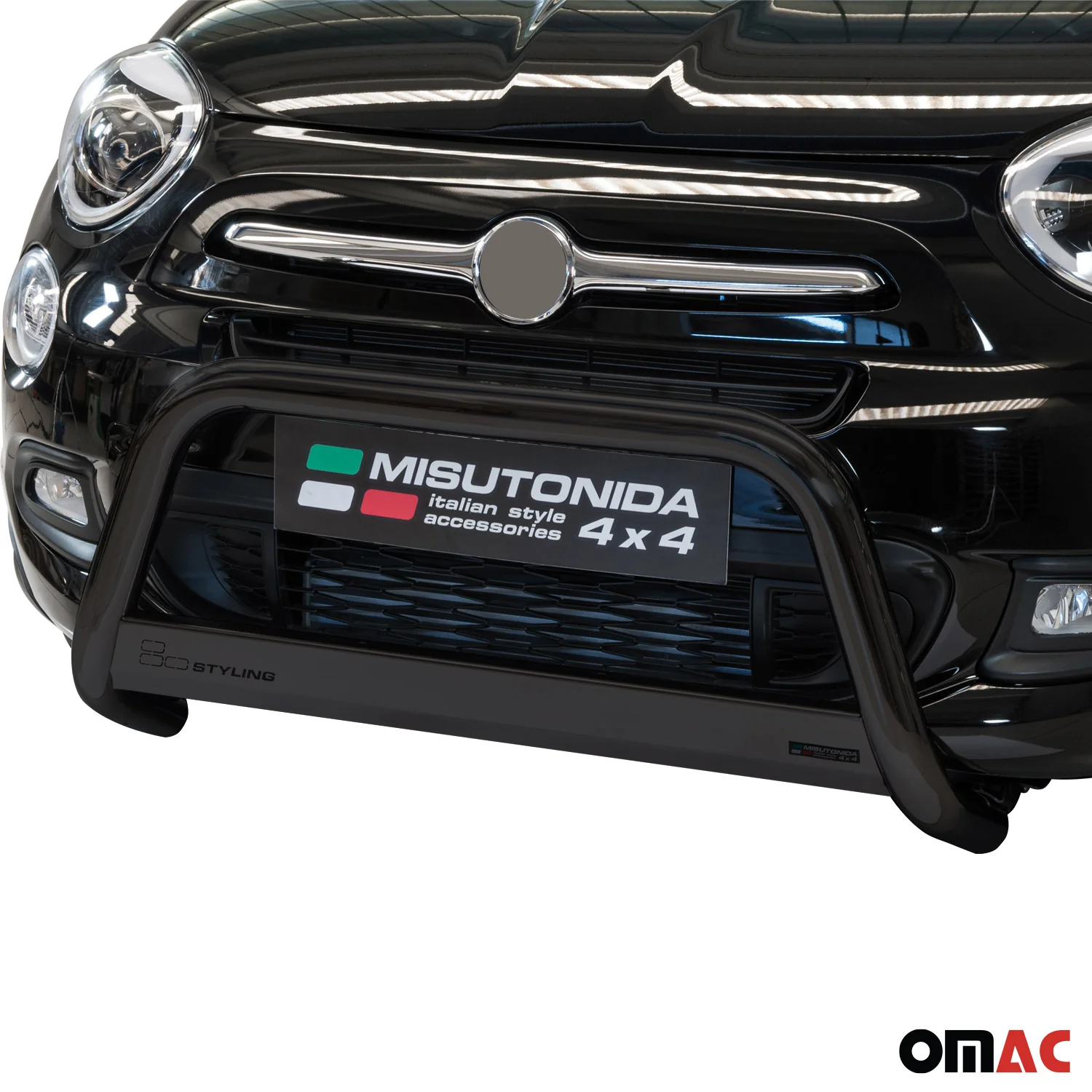 2016-2018 Fiat 500X Bull Bar Push Front Bumper Grille Black 1 Pc - Image 2