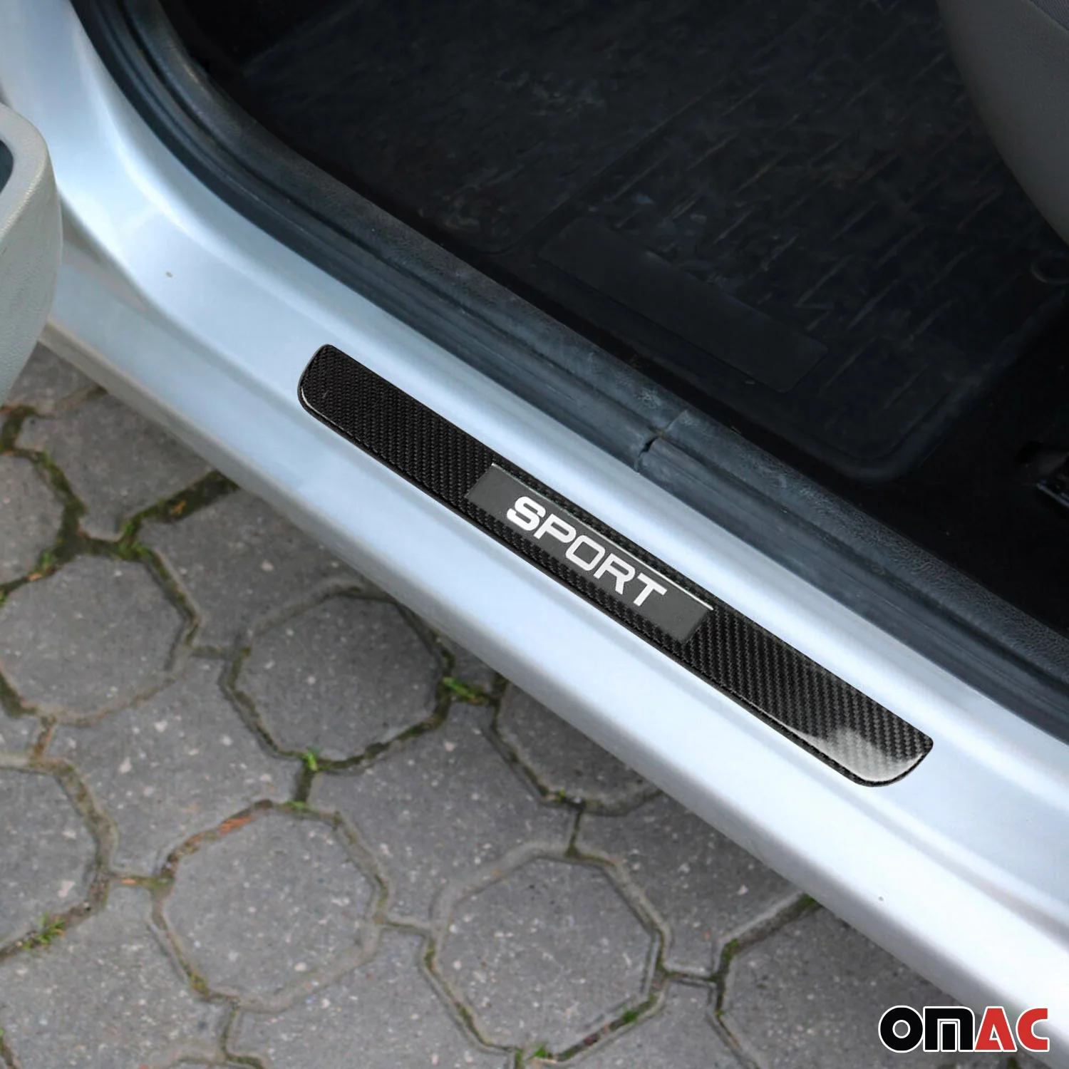 Ford E-350 Super Duty Door Sill Scuff Plate Illuminated Carbon Fiber Black 2Pcs - Image 2