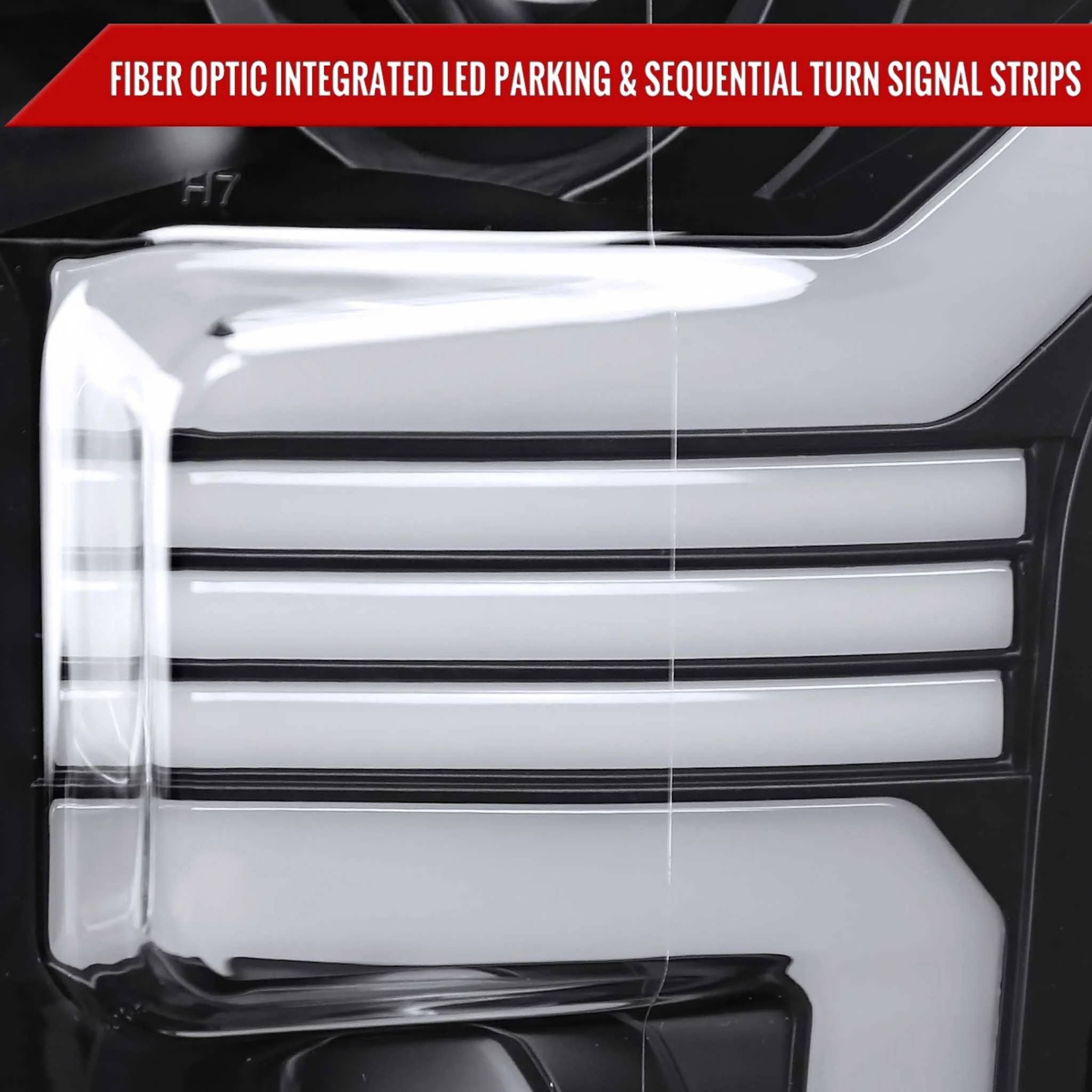 For Ford F-150 2015-2017 LED Bar Headlights Turn Signals Amber LED Pulsing Glow Black Housing Clear Lens - Image 5