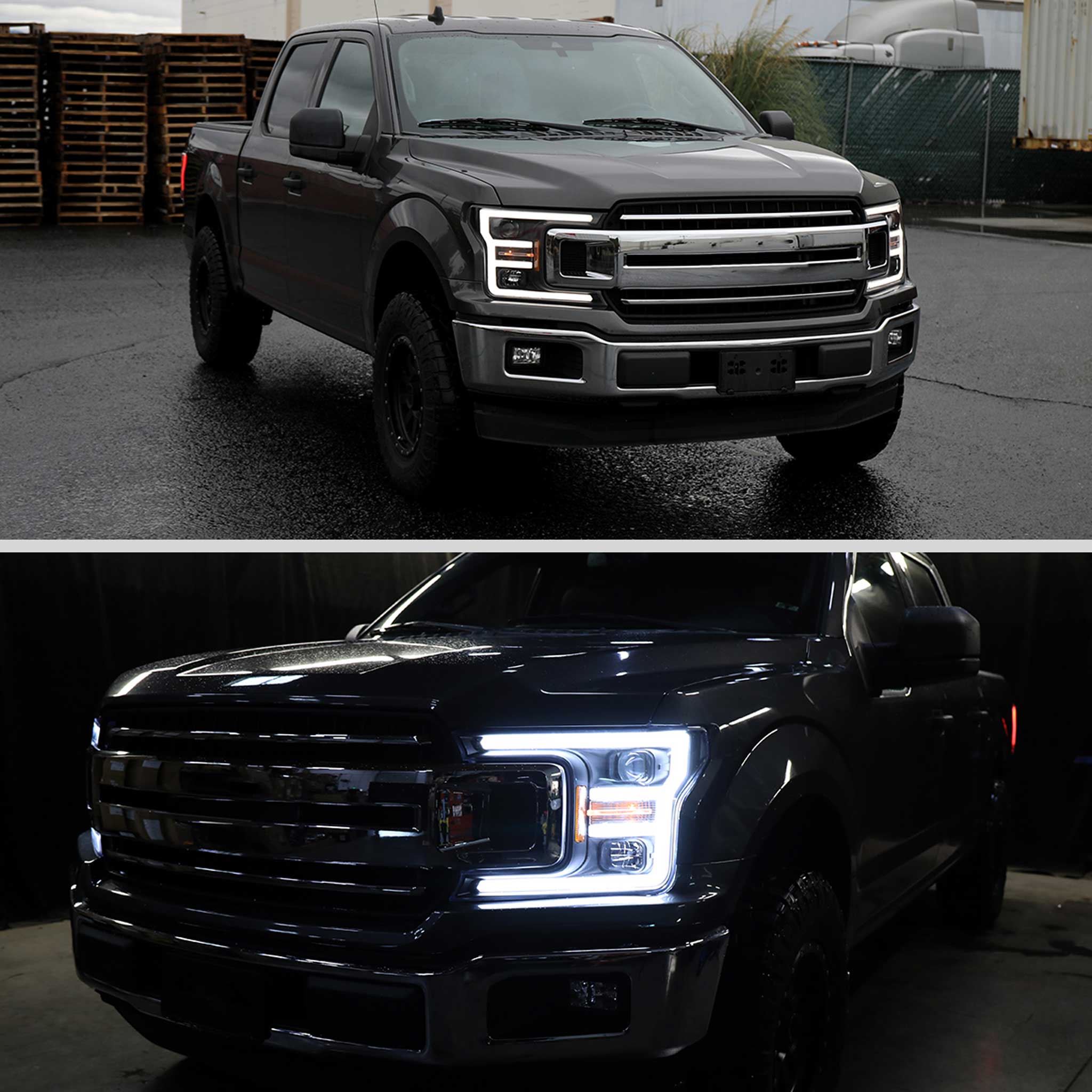 For Ford F-150 2018-2020 LED C Bar Projector Headlights Black Housing Clear Lens - Image 11